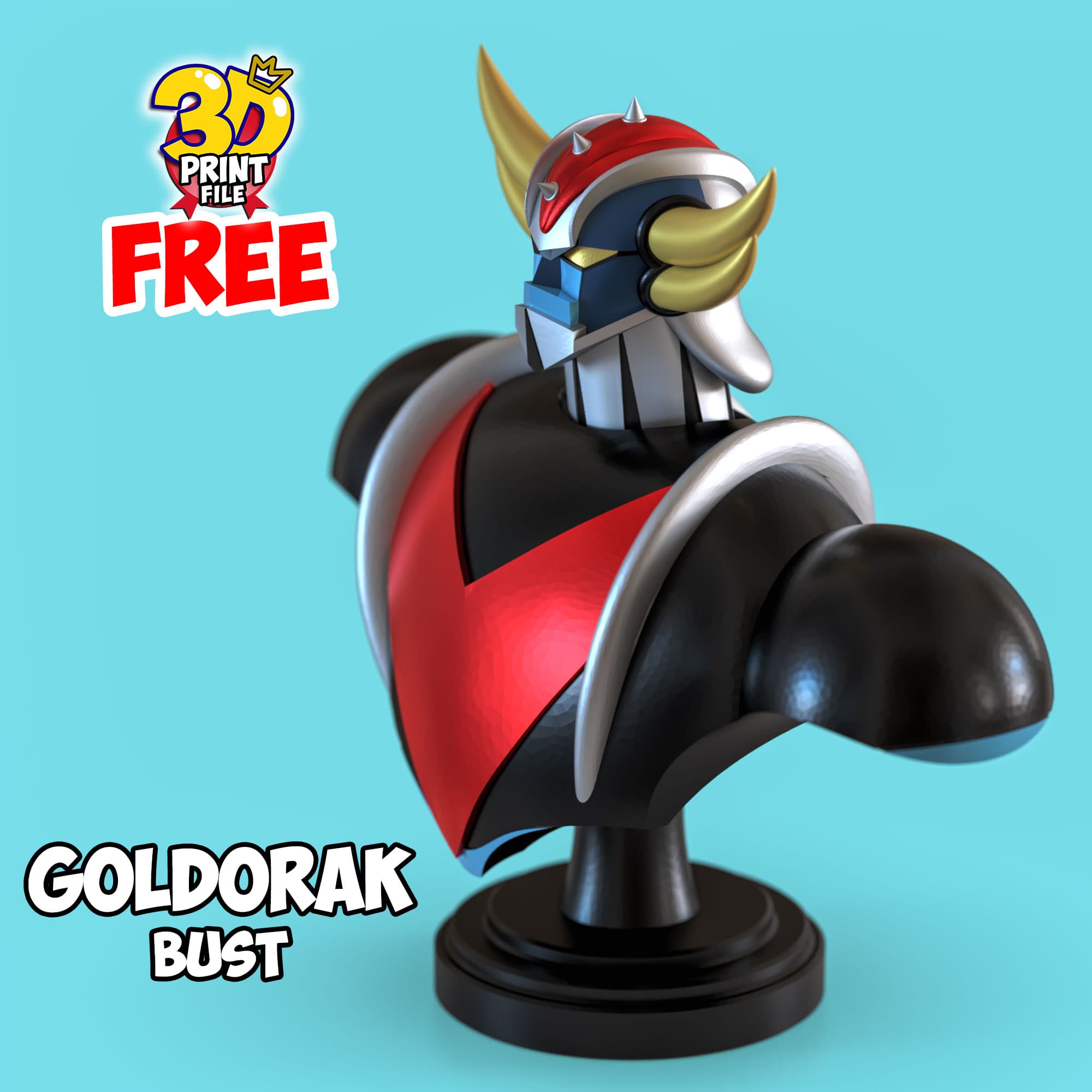 Free Goldorak 3d bust model