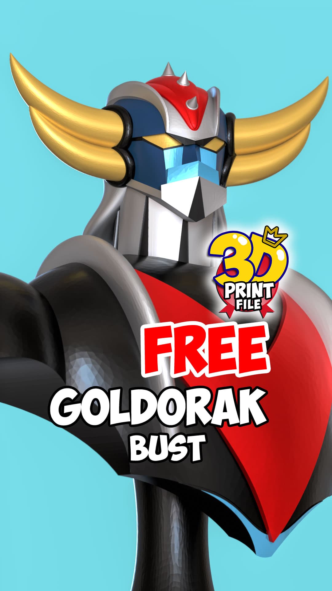 Free Goldorak 3d bust model