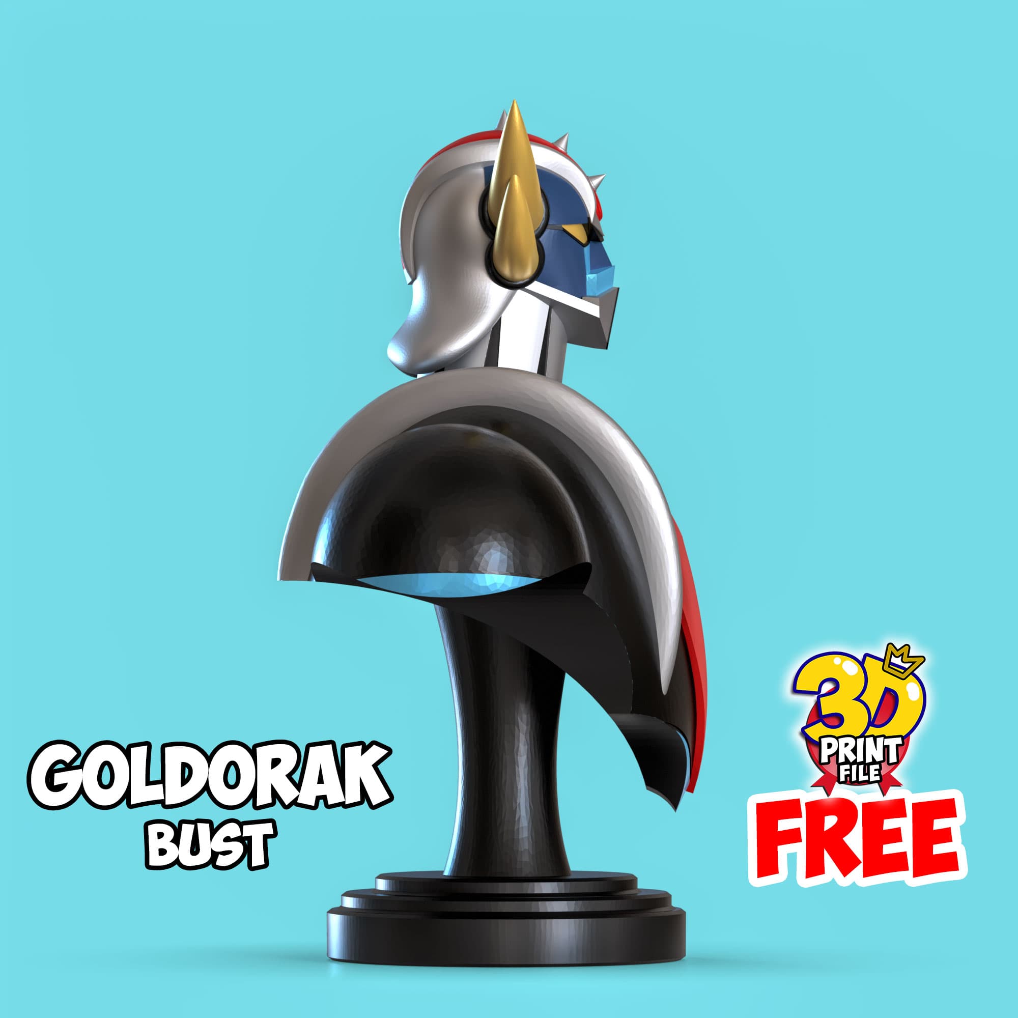 Free Goldorak 3d bust model