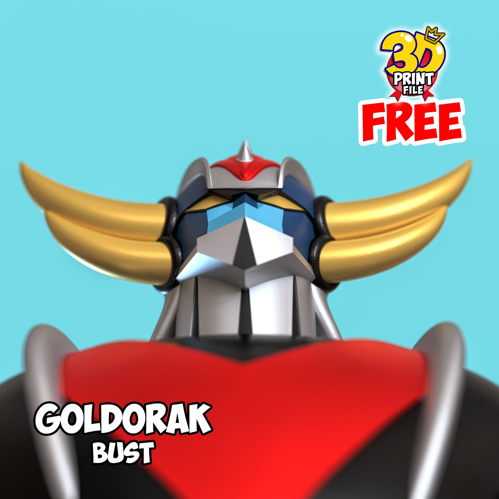 Free Goldorak 3d bust model