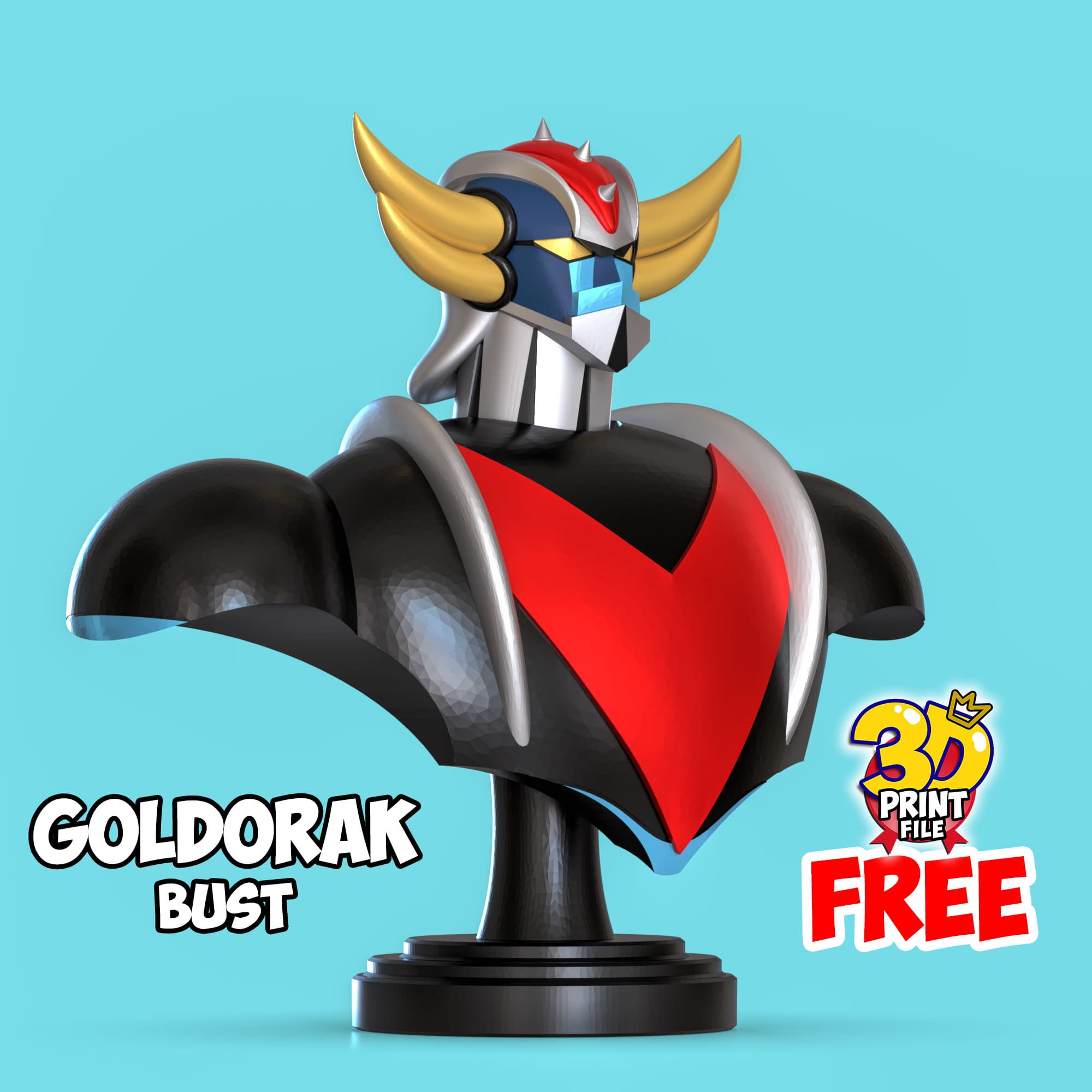 Free Goldorak 3d bust model