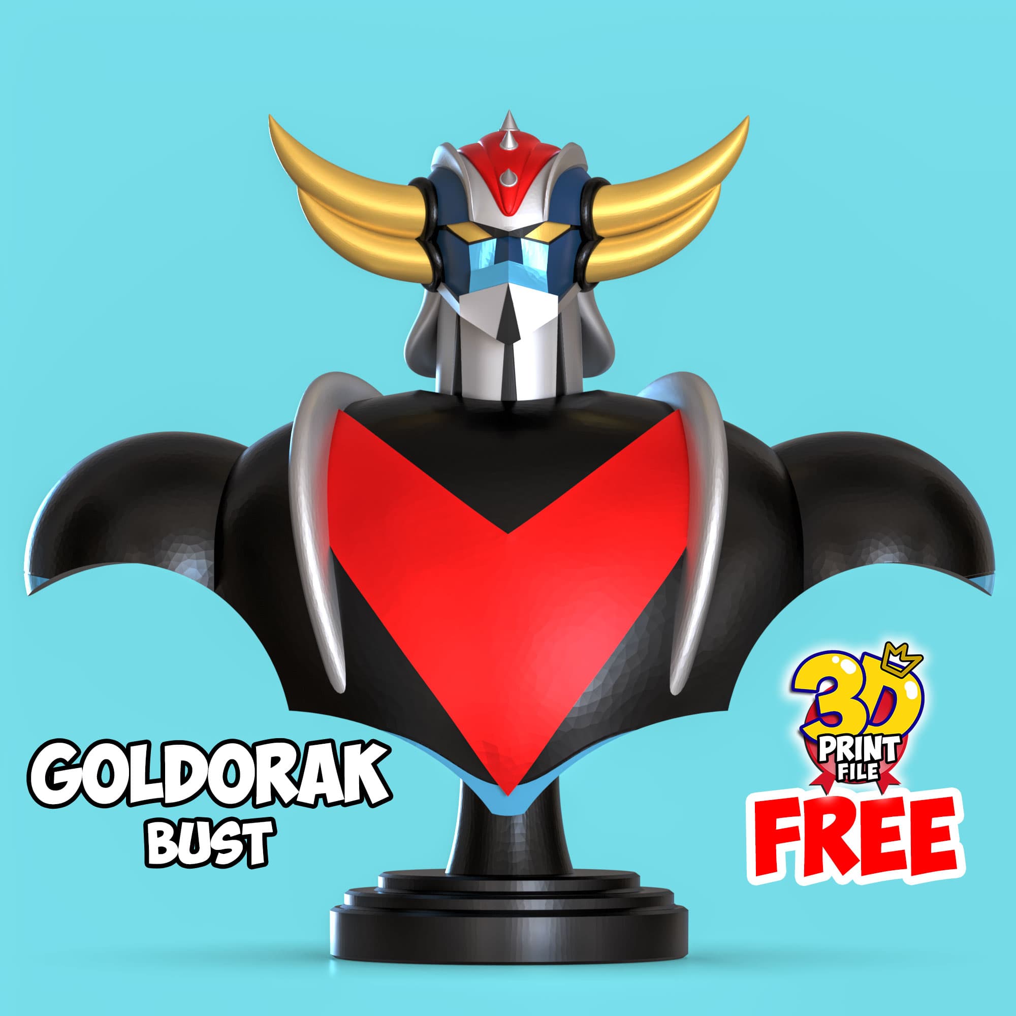 Free Goldorak 3d bust model