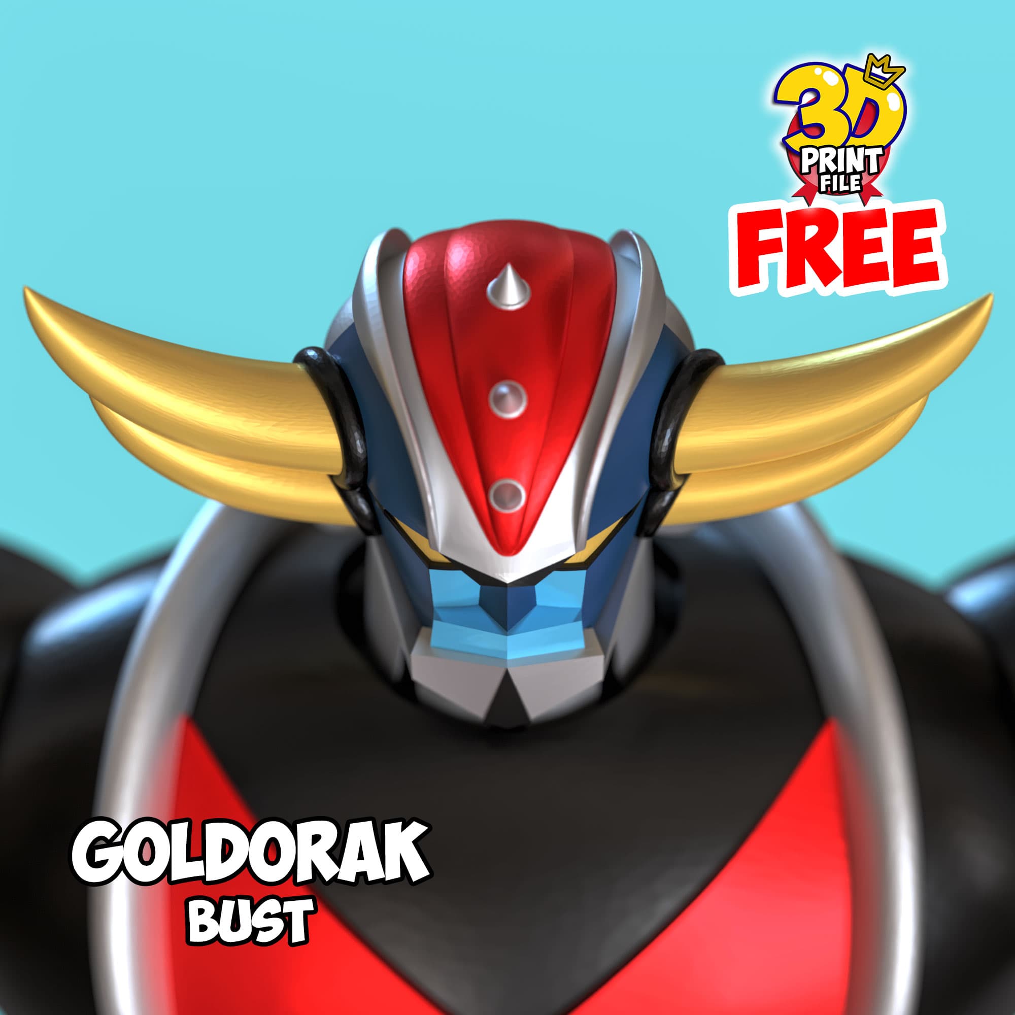 Free Goldorak 3d bust model