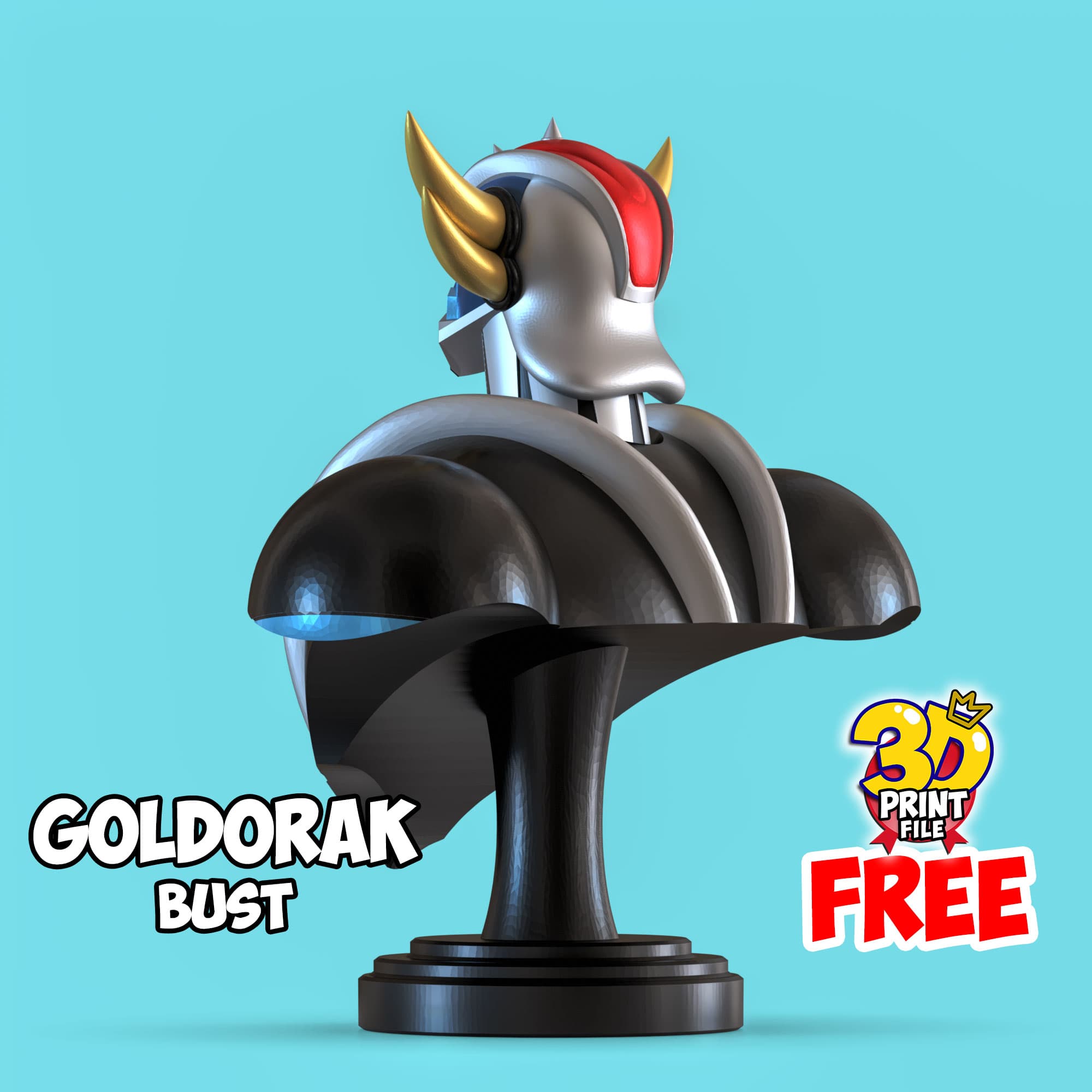 Free Goldorak 3d bust model