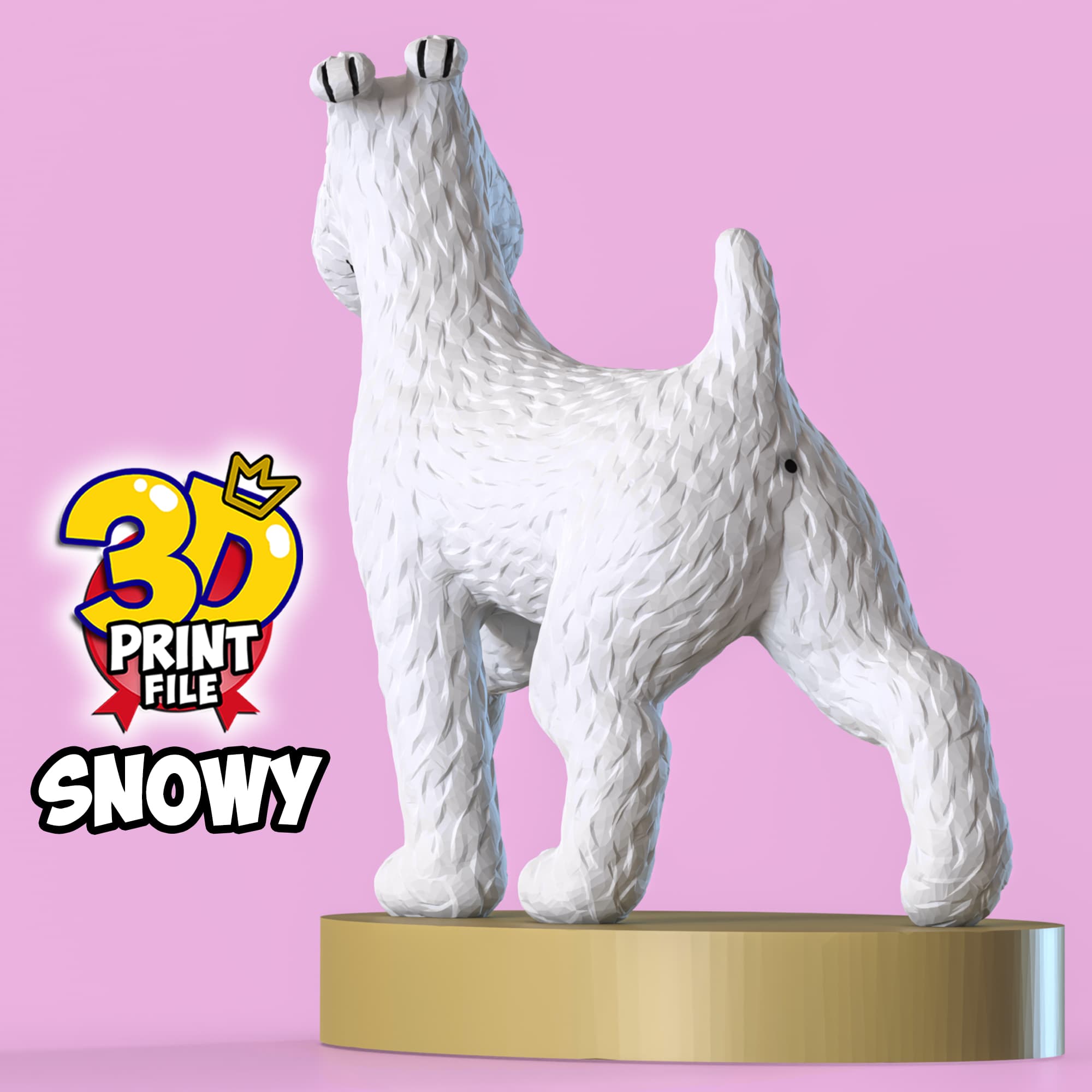 Snowy 3D printable model Free Size with uv and texture