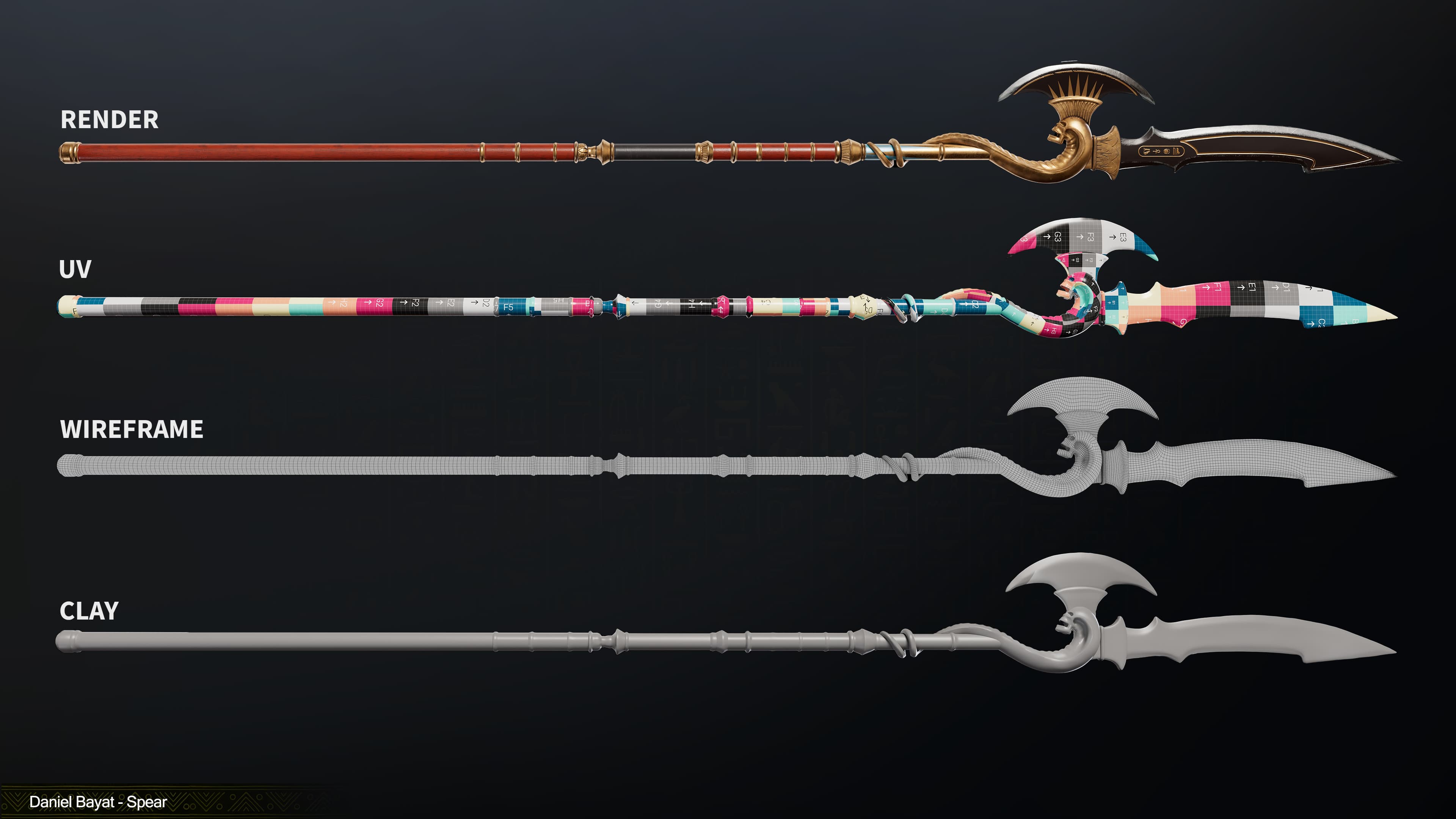 The Guardian’s Spear – Egyptian Fantasy Weapon
