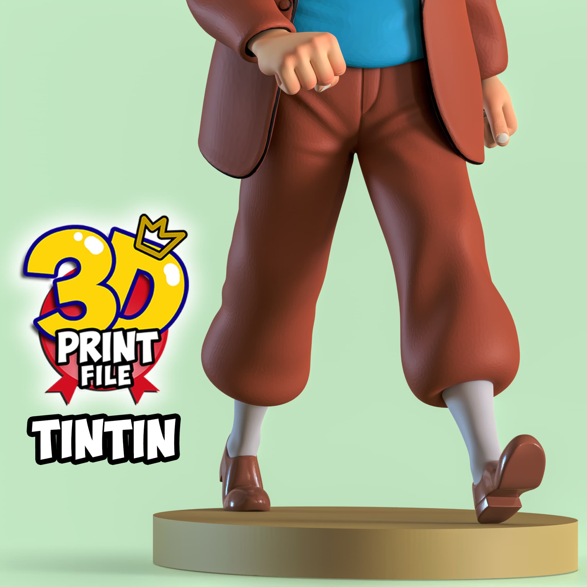 TINTIN 3D printable model Free Size with uv and texture