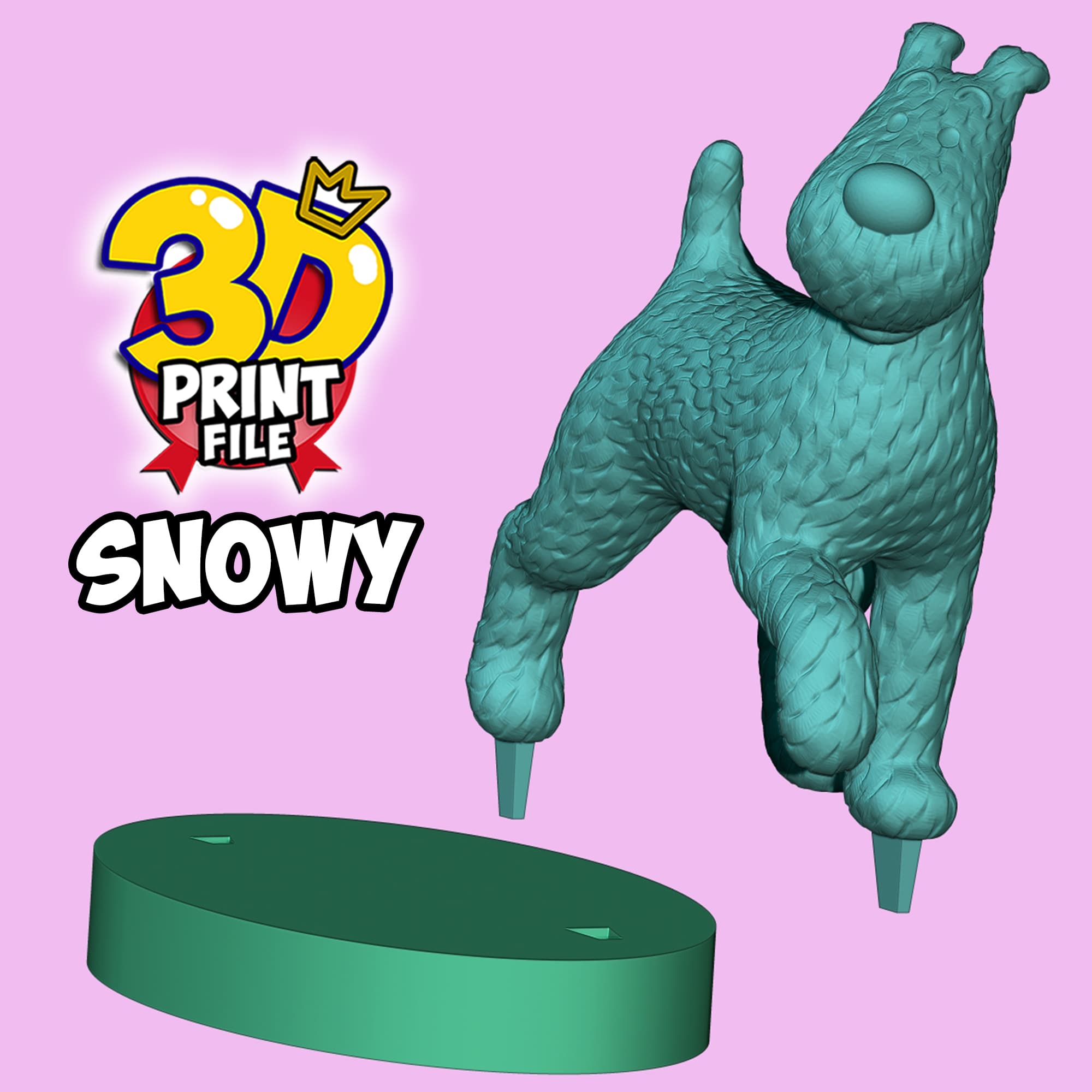 Snowy 3D printable model Free Size with uv and texture