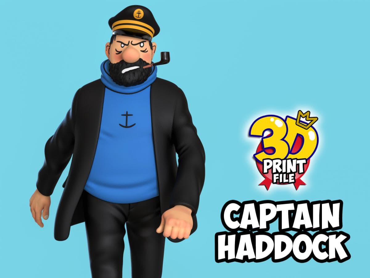 Captain Haddock 3D printable model Free Size with uv and texture