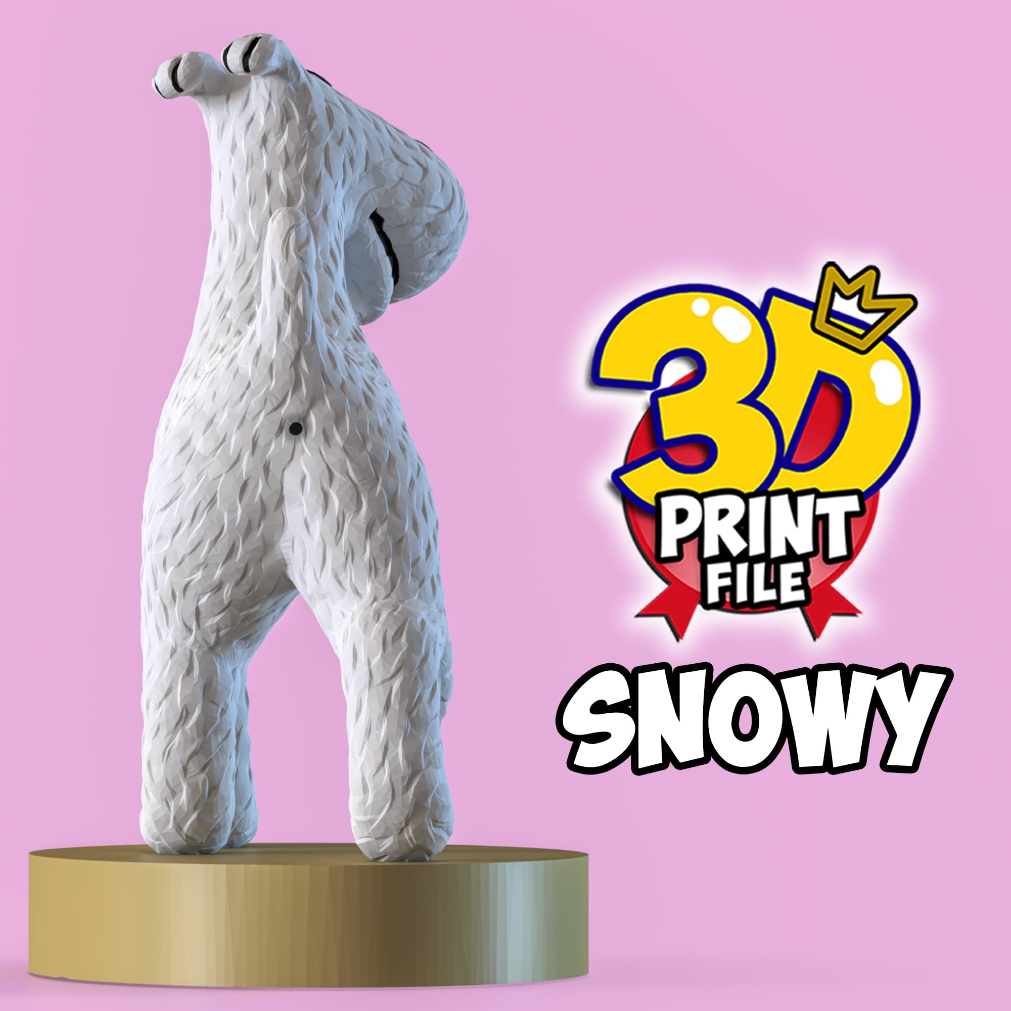 Snowy 3D printable model Free Size with uv and texture