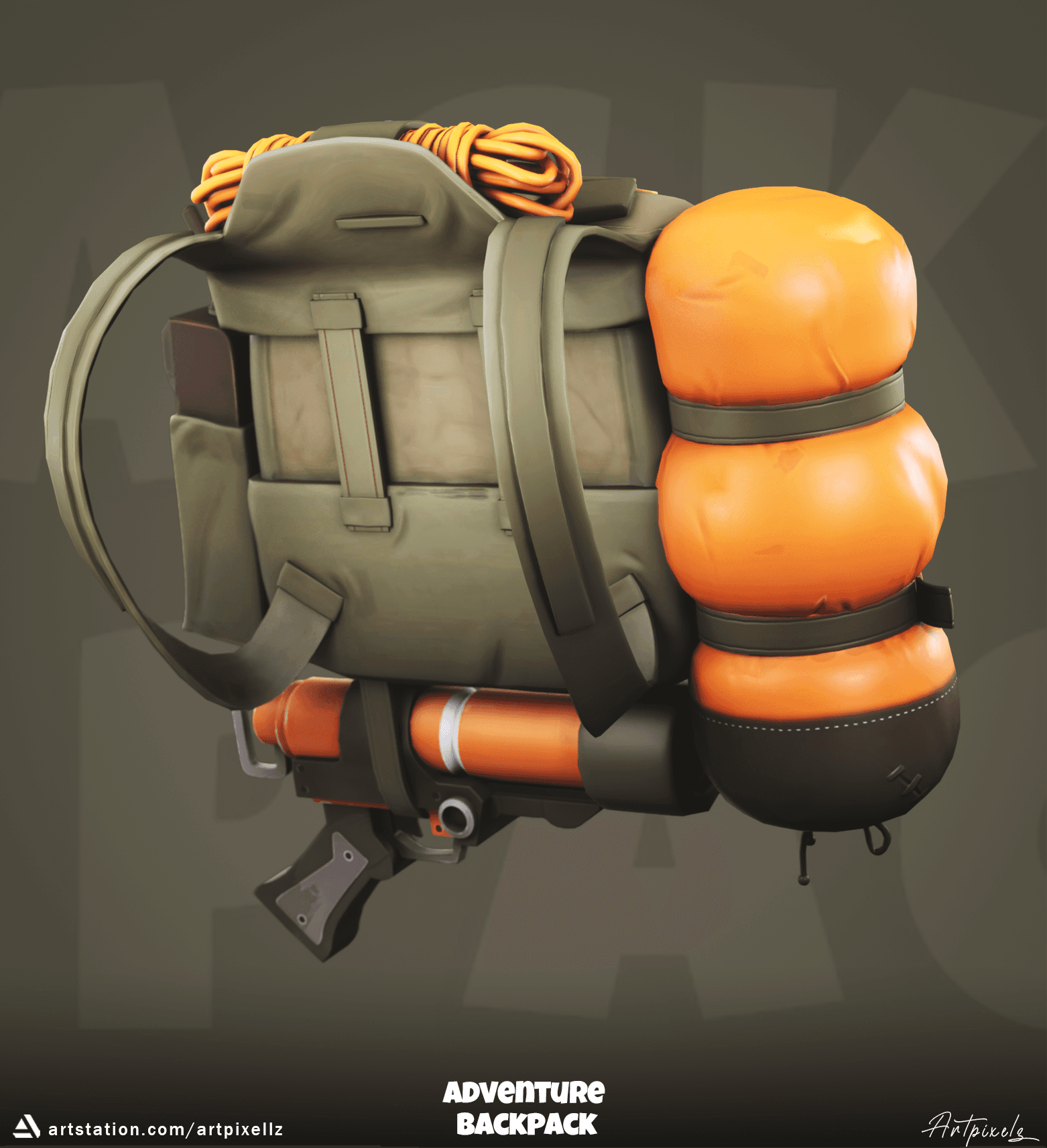 Stylized adventure backpack