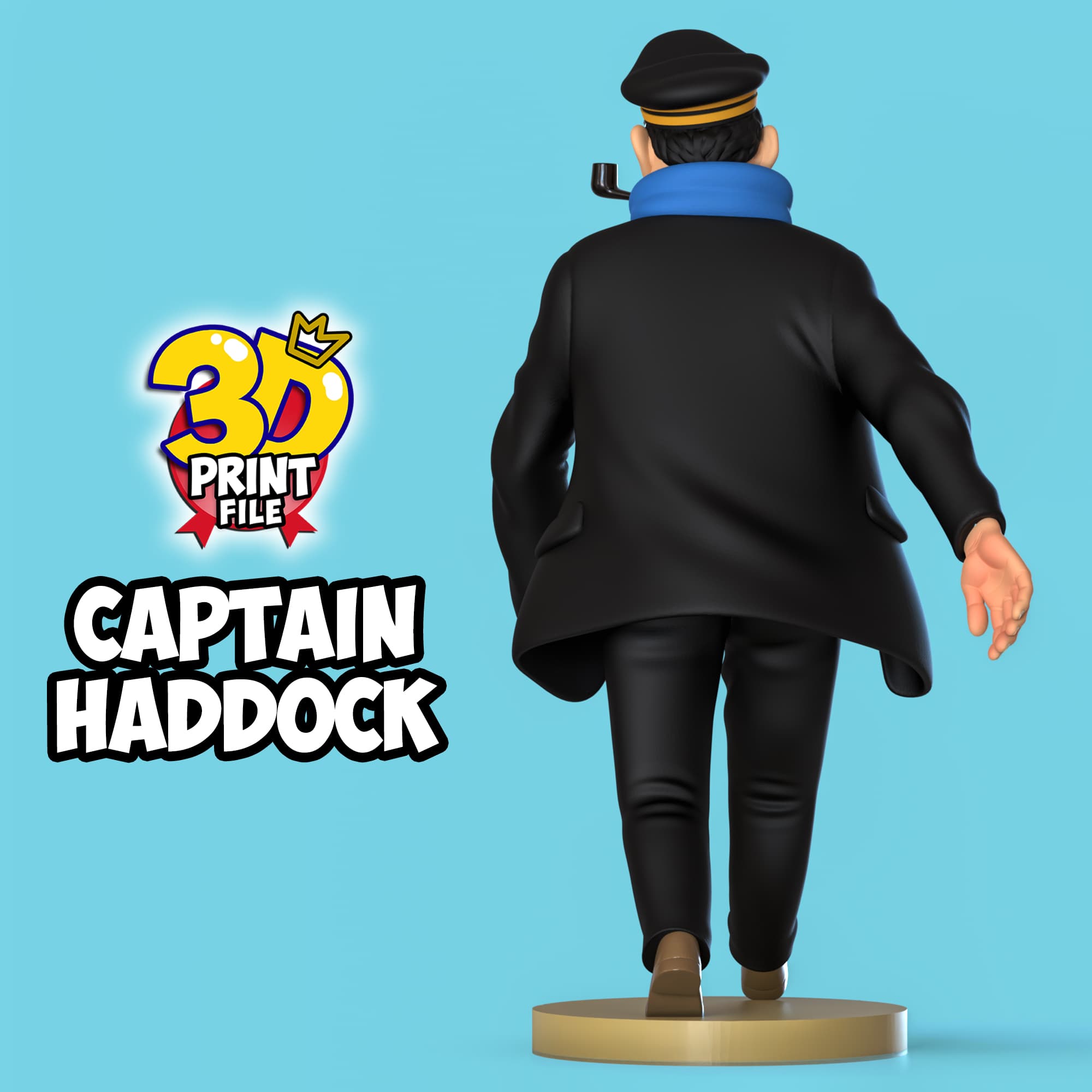 Captain Haddock 3D printable model Free Size with uv and texture