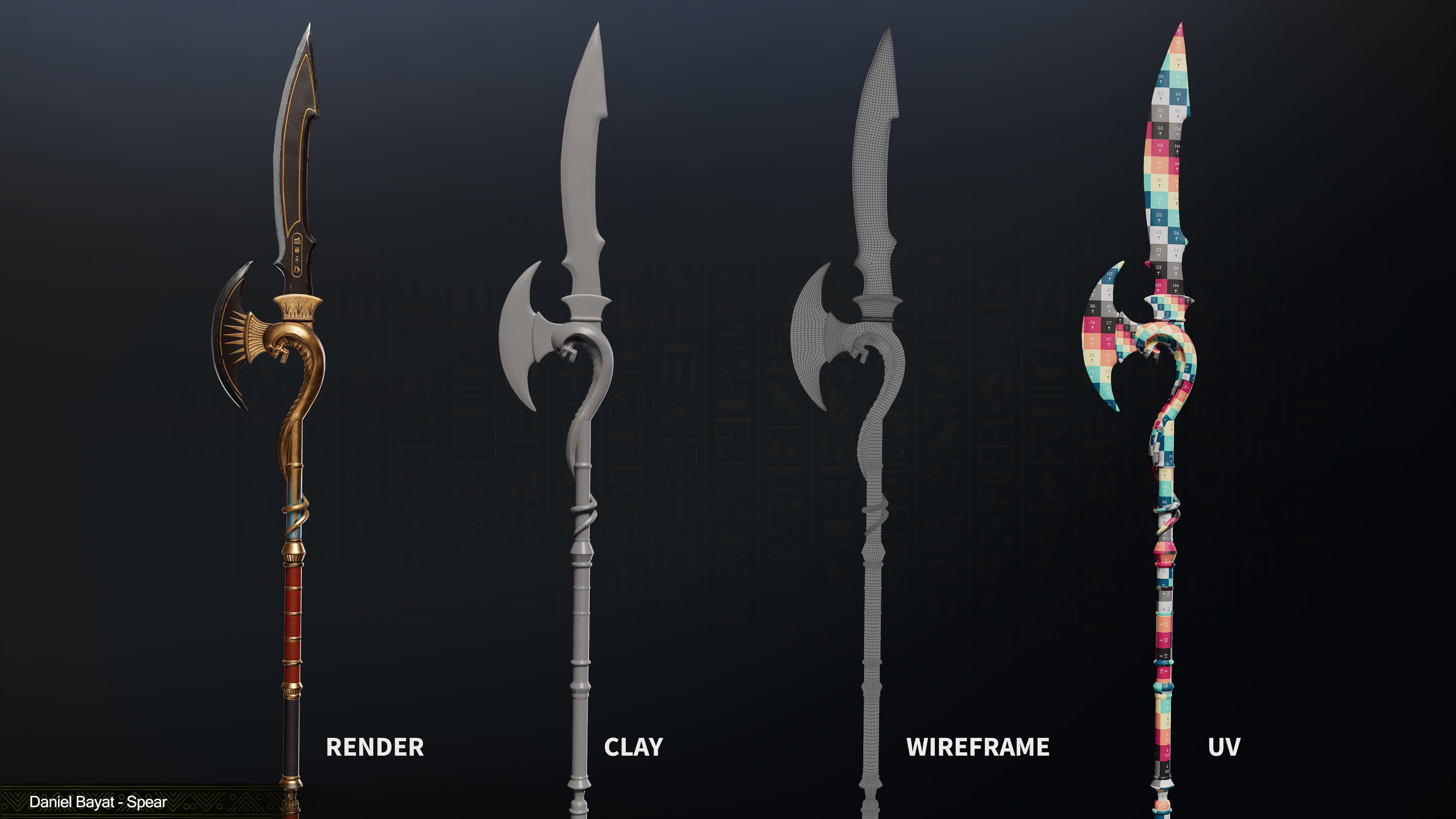 The Guardian’s Spear – Egyptian Fantasy Weapon