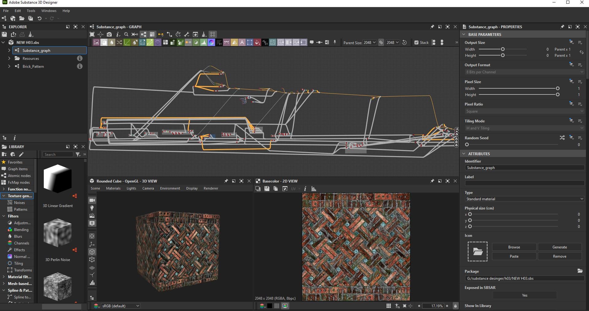 Procedural Material – Damaged Brick Pattern