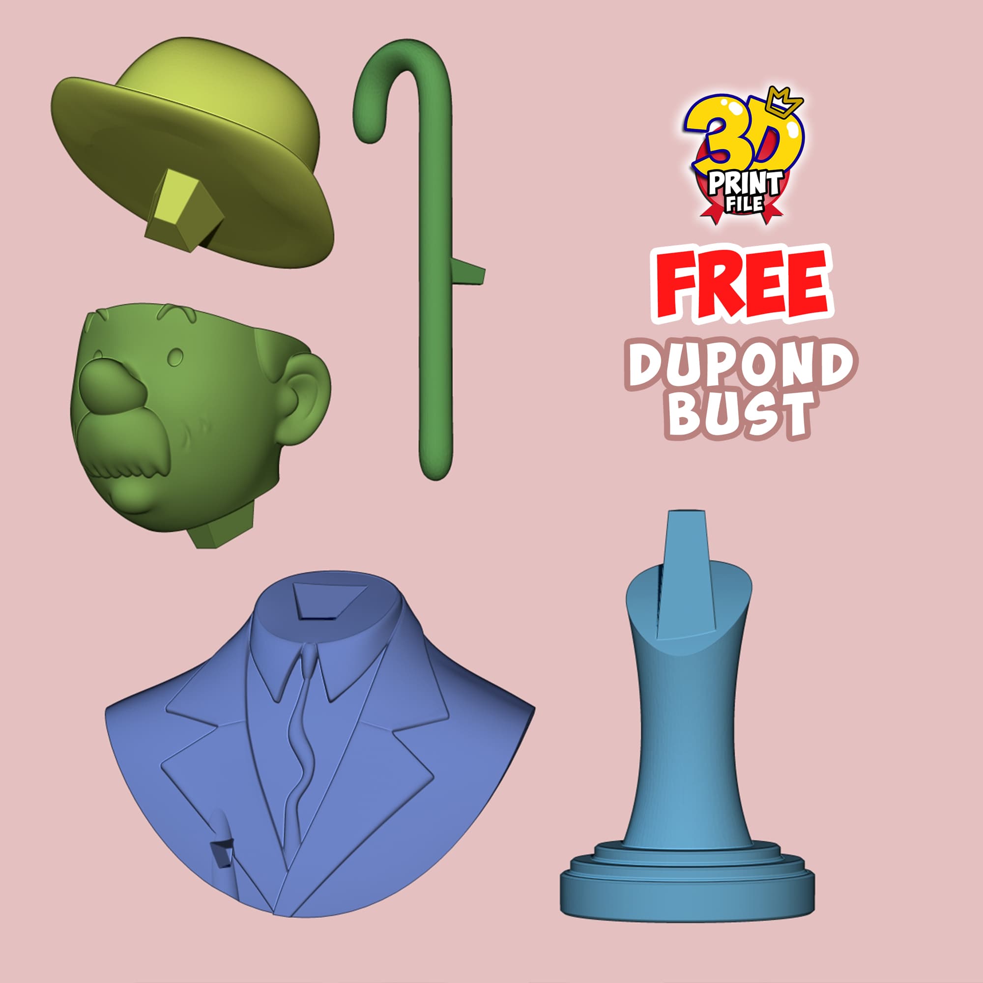 FREE Thompson Dupond 3d bust model Free size