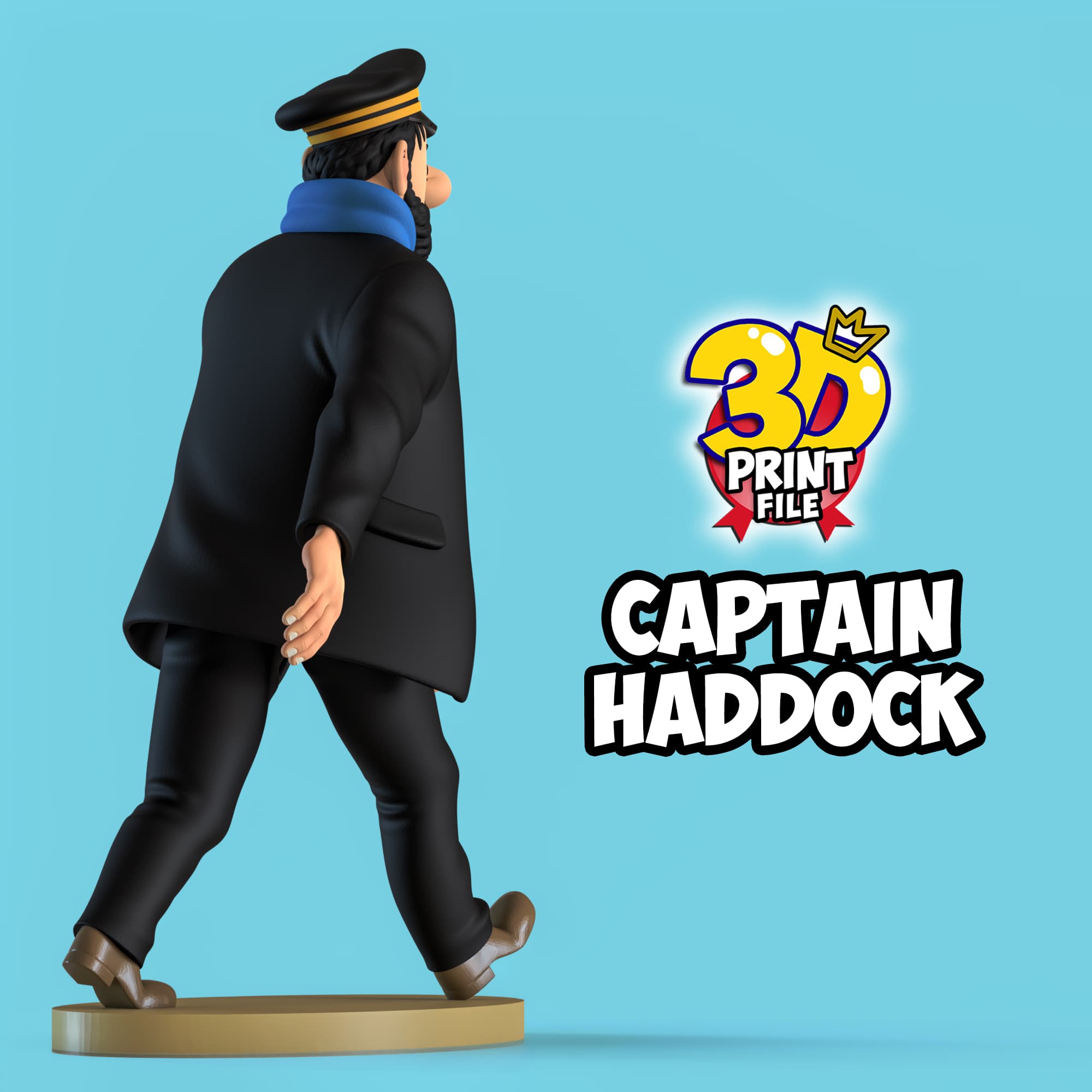Captain Haddock 3D printable model Free Size with uv and texture
