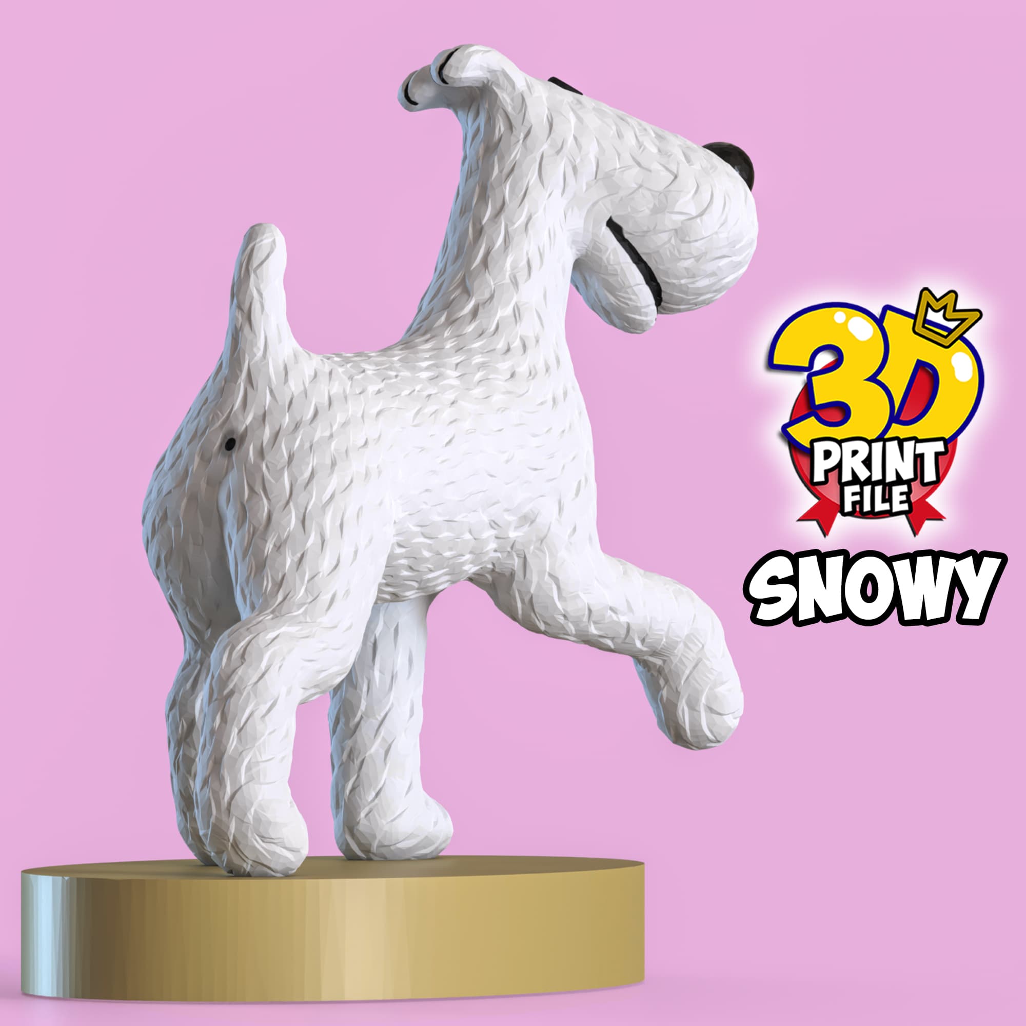 Snowy 3D printable model Free Size with uv and texture