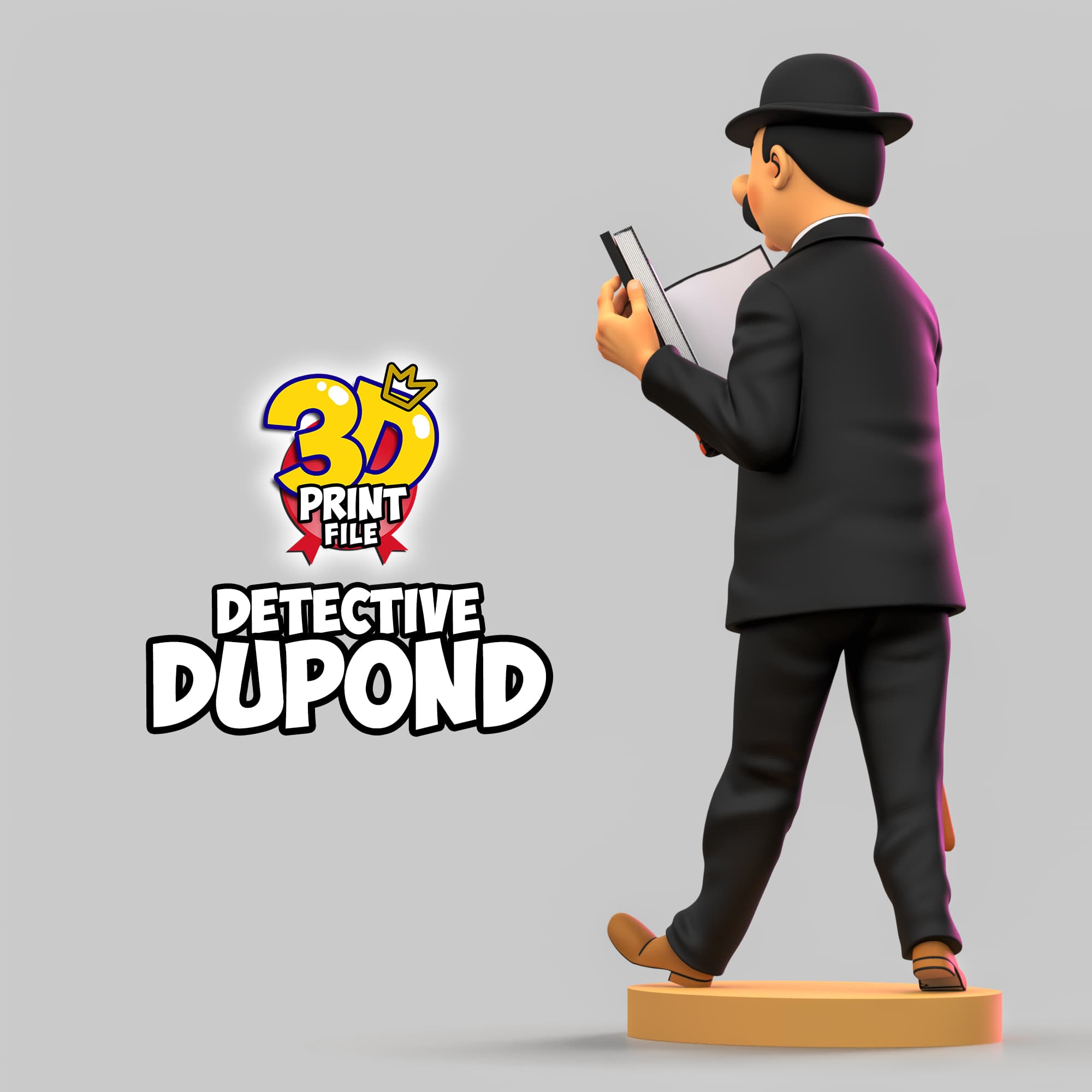 Detective Dupond 3D model Free Size