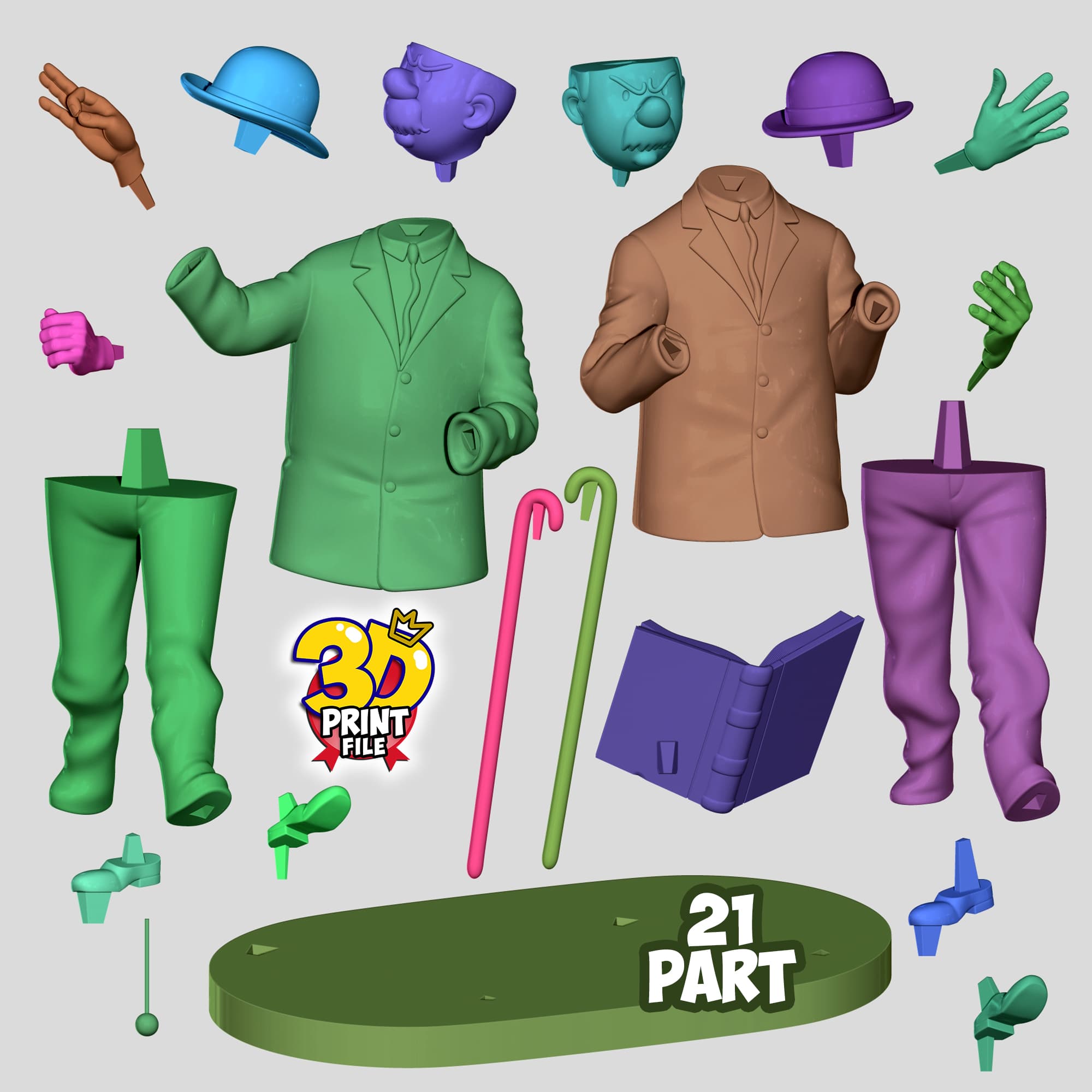 The Dupont Brothers 3D printable statue
