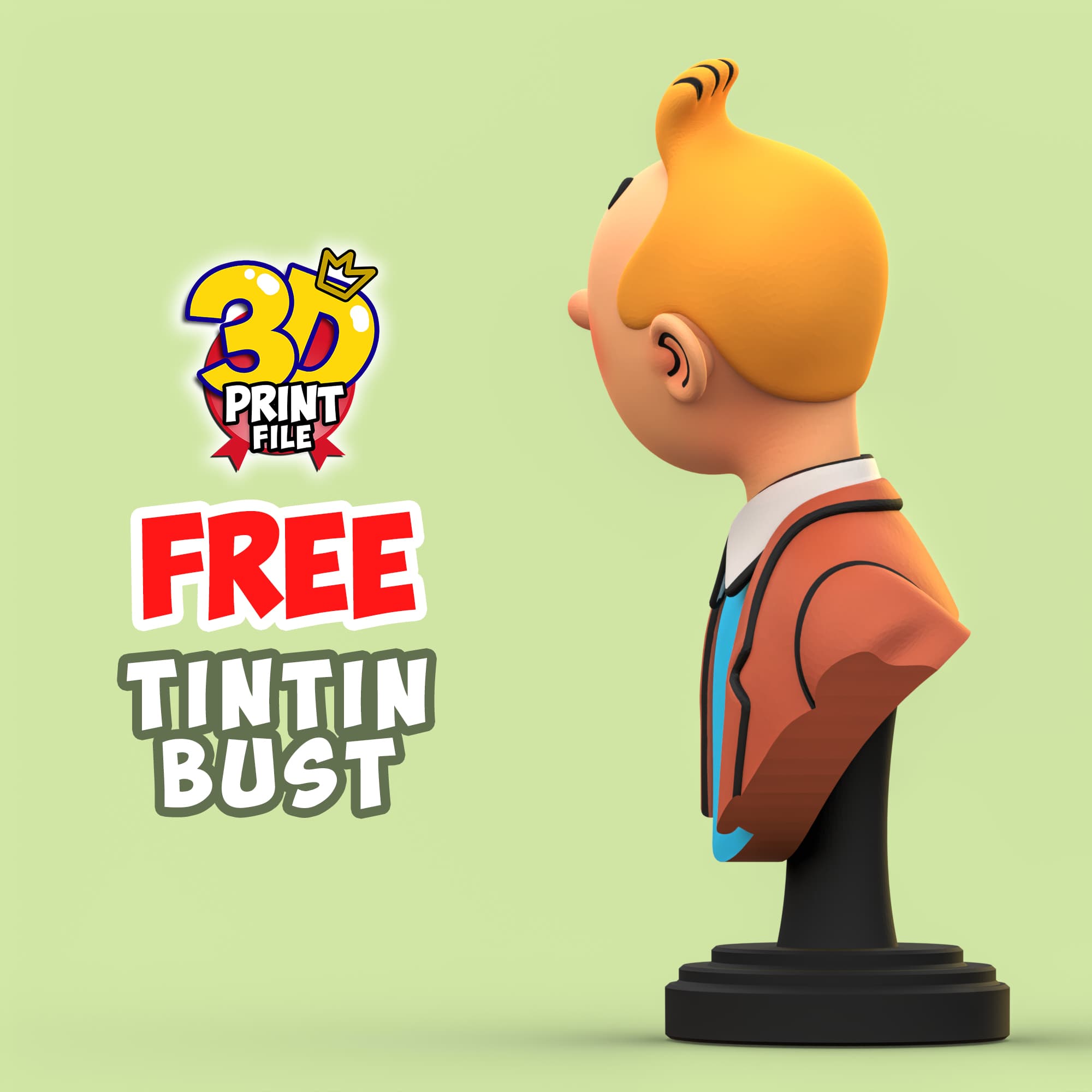 FREE TINTIN 3D Bust model - free size