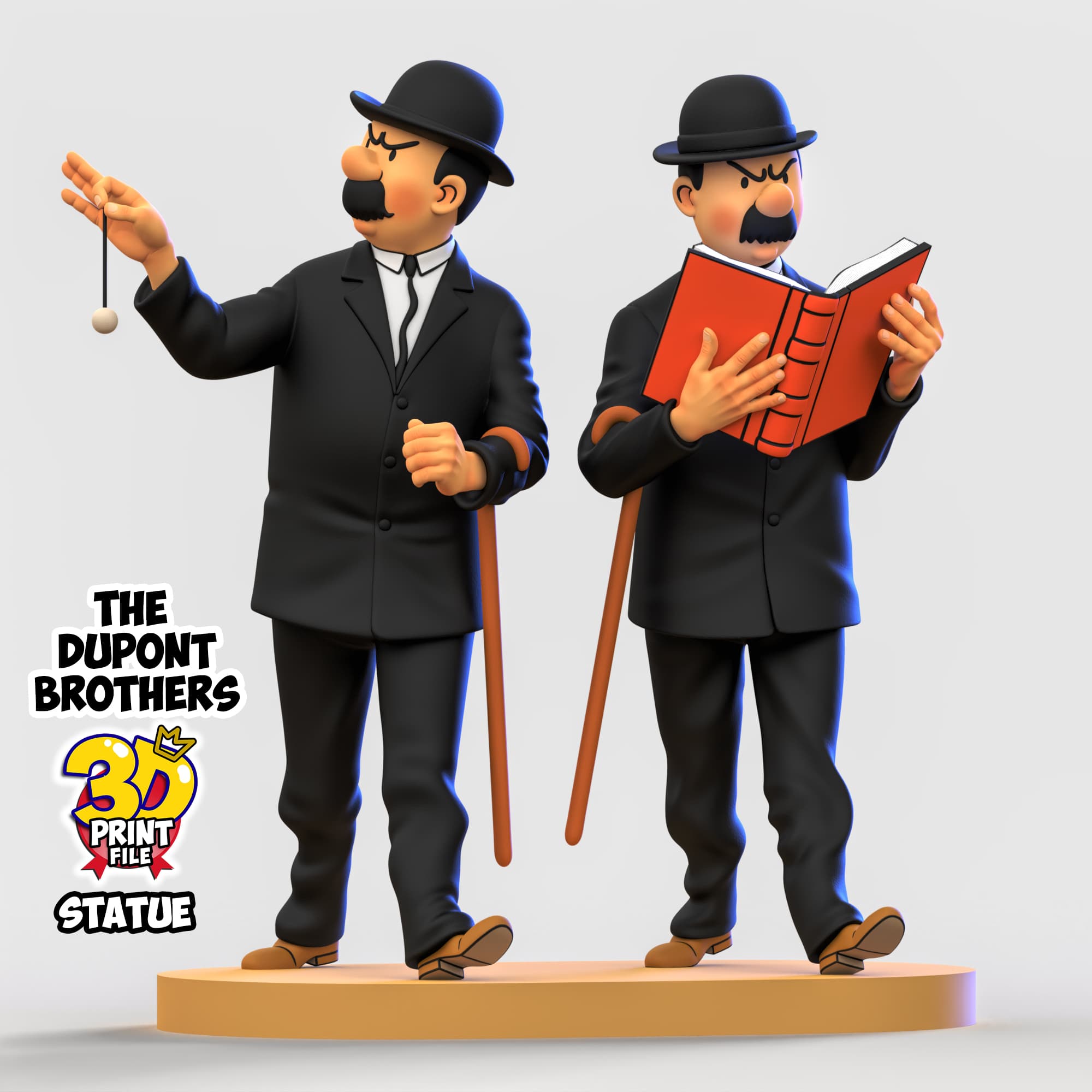 The Dupont Brothers 3D printable statue