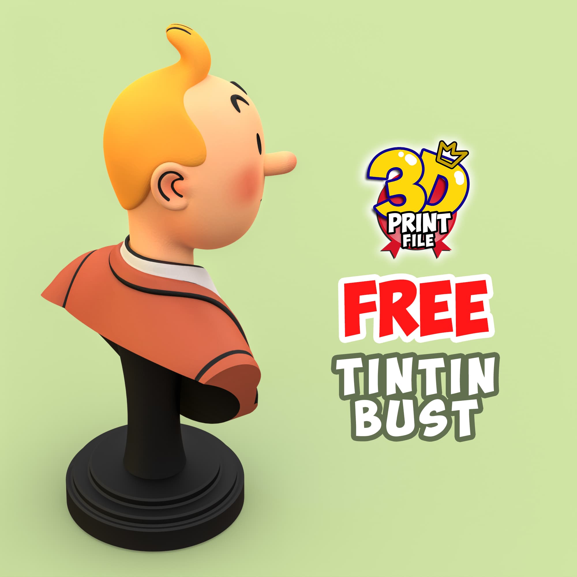 FREE TINTIN 3D Bust model - free size