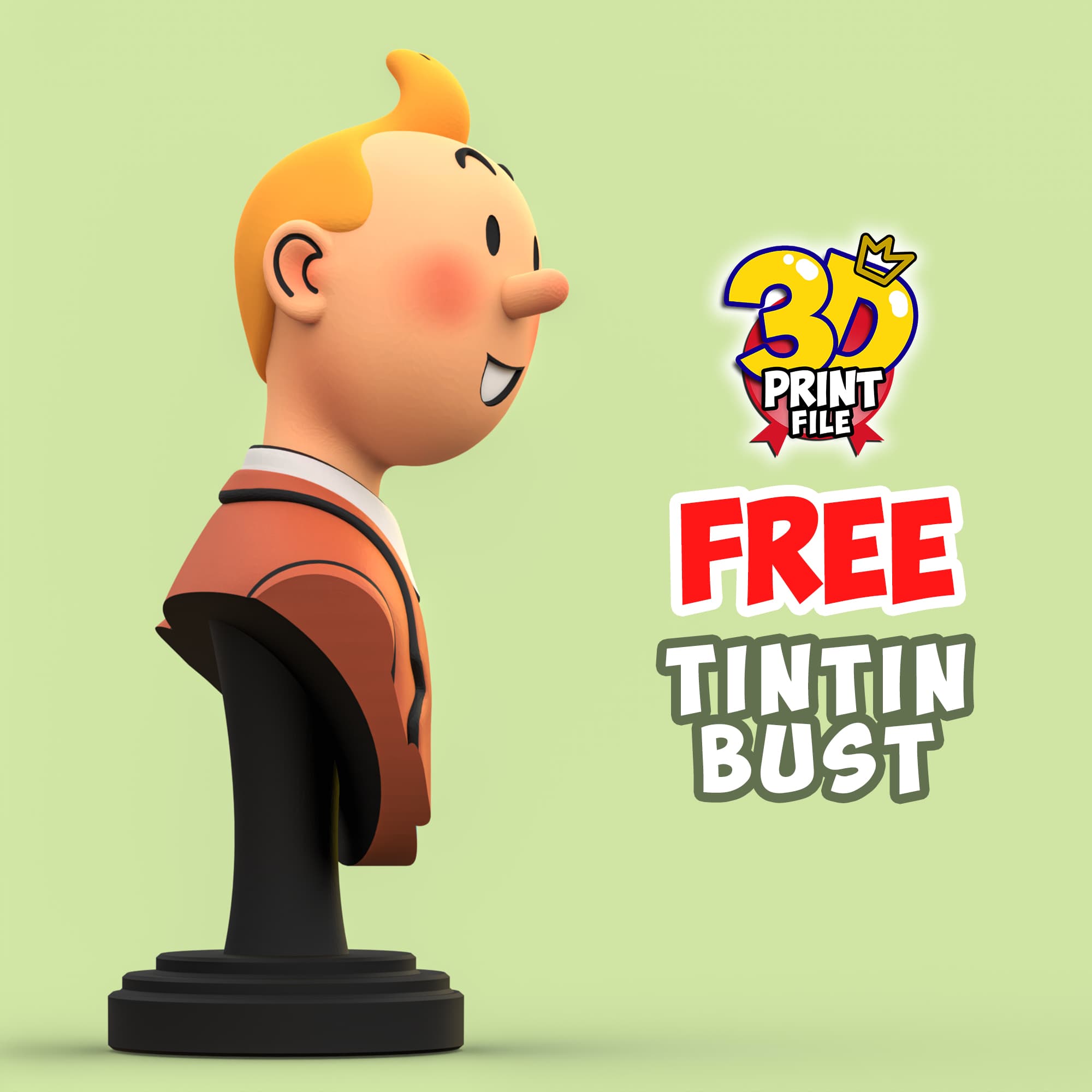 FREE TINTIN 3D Bust model - free size