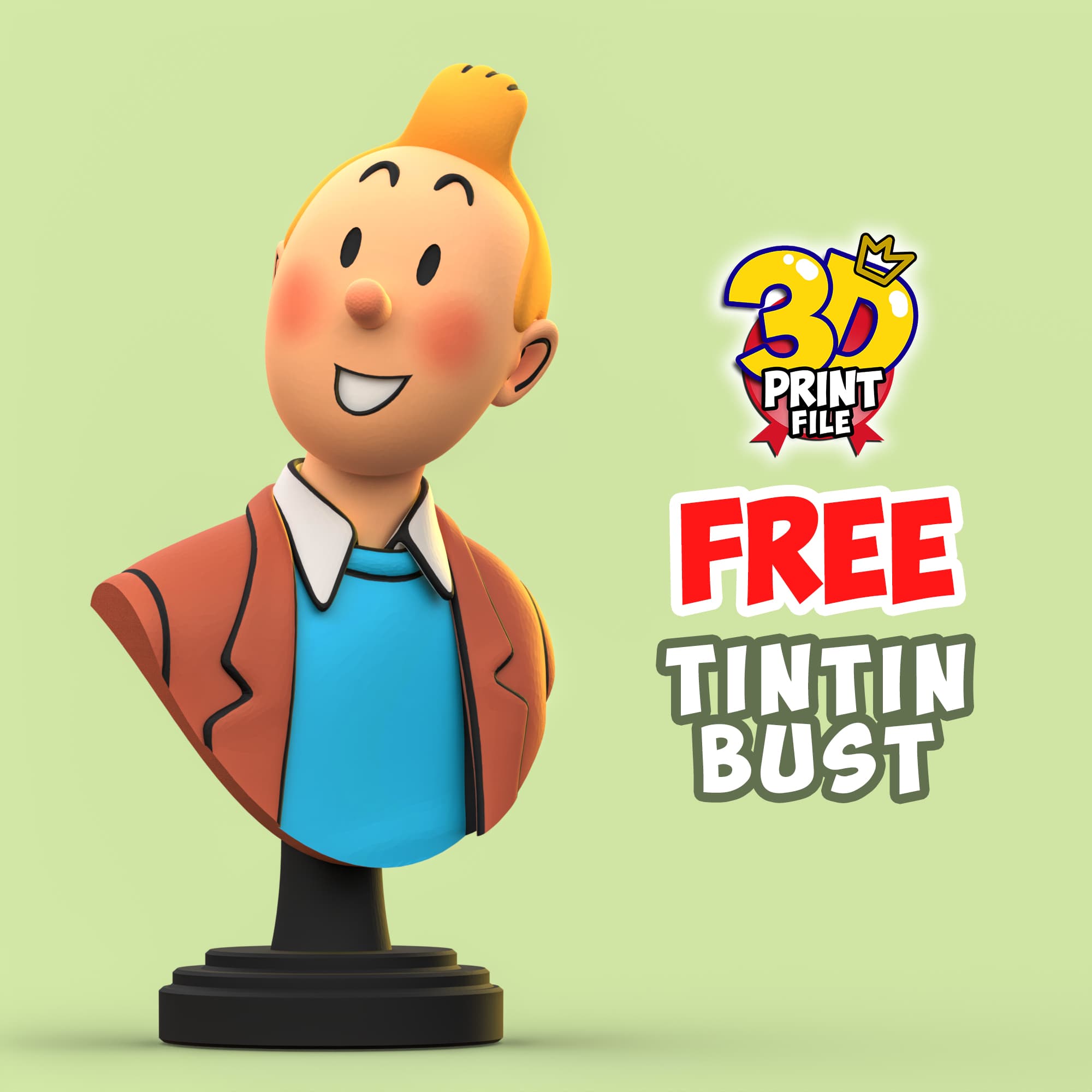 FREE TINTIN 3D Bust model - free size