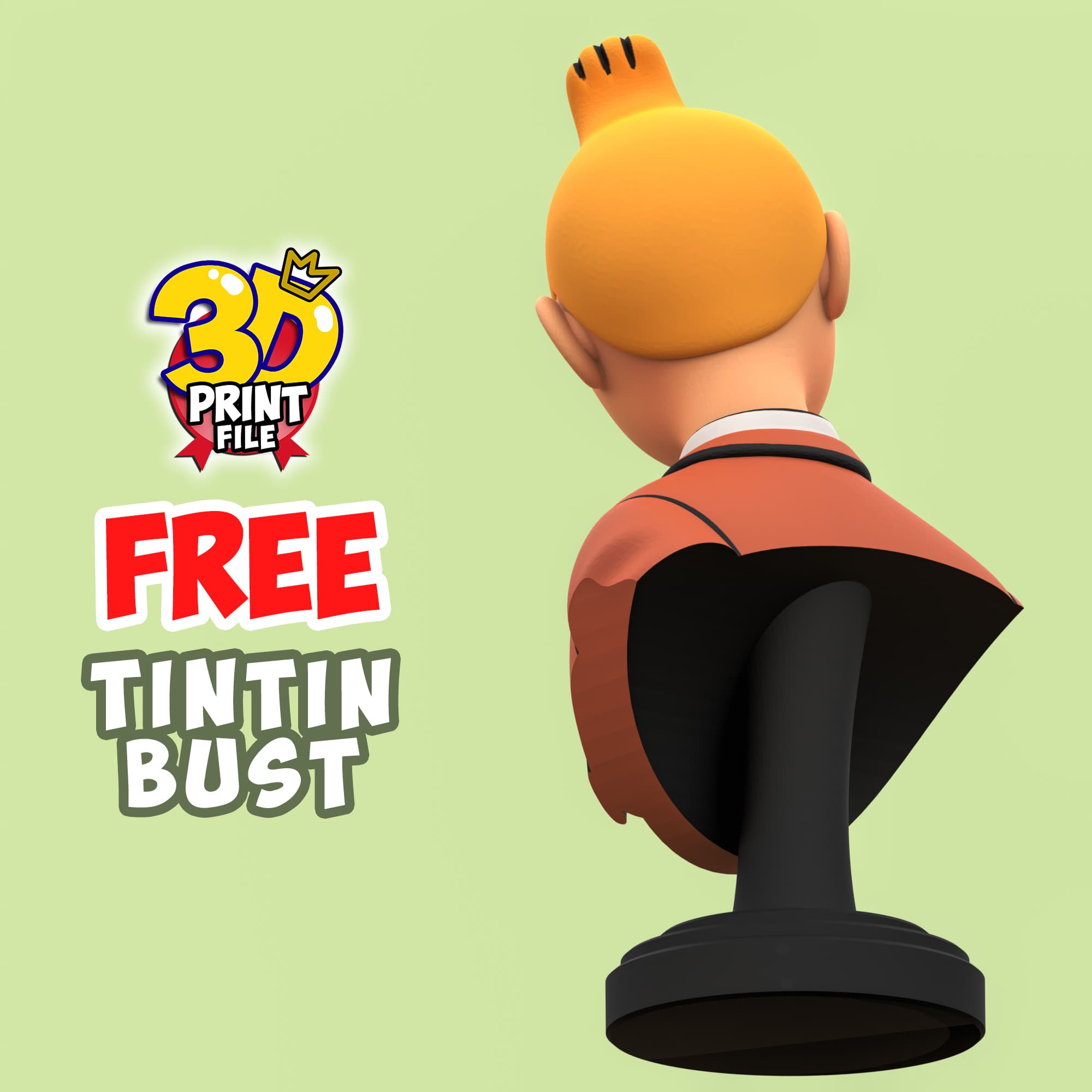 FREE TINTIN 3D Bust model - free size