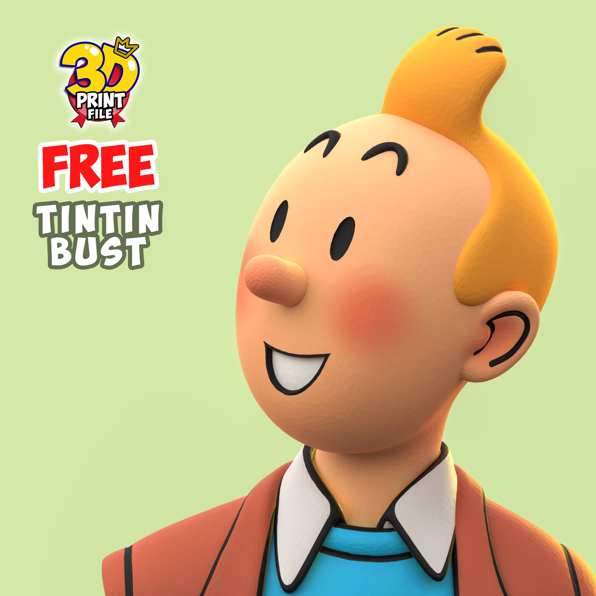 FREE TINTIN 3D Bust model - free size