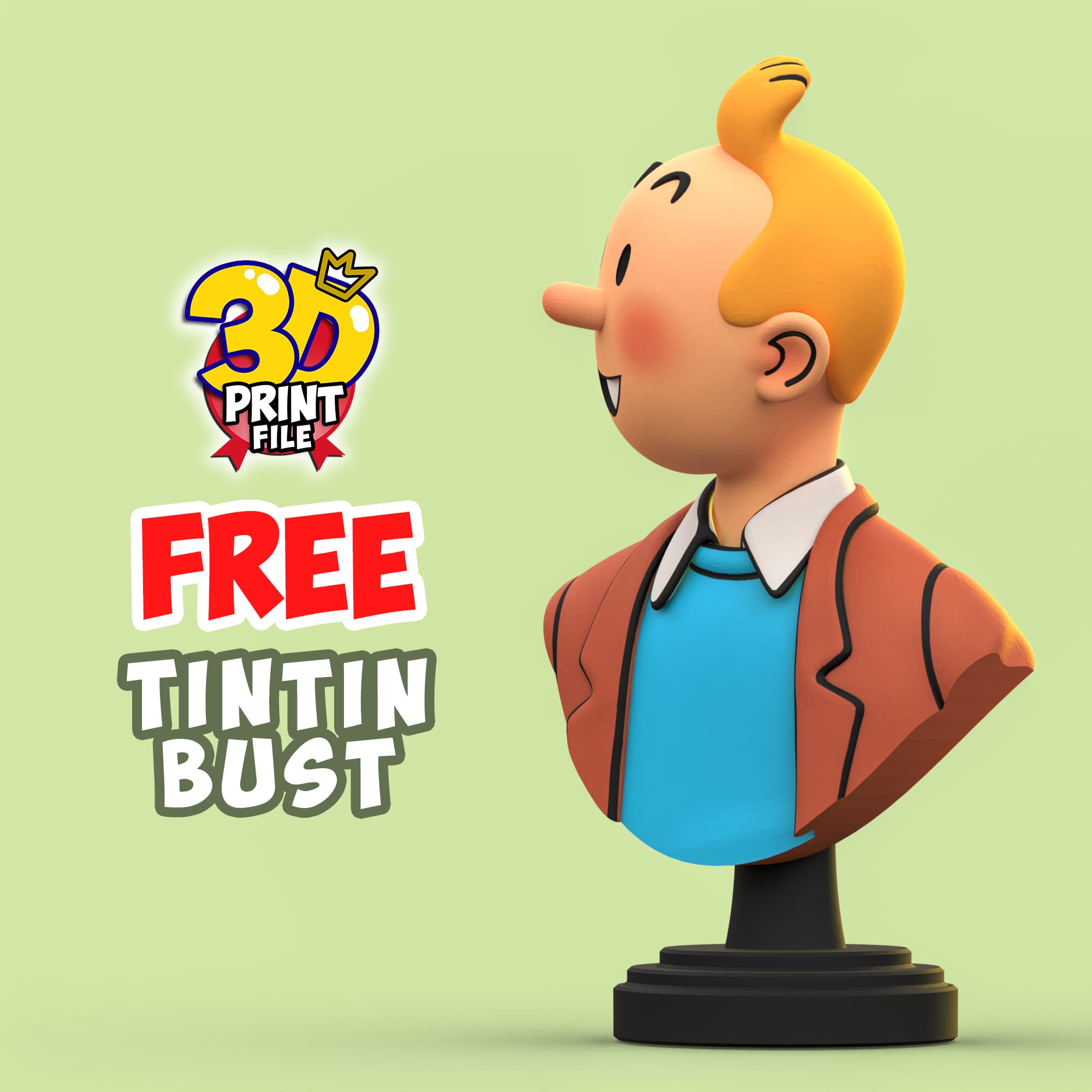FREE TINTIN 3D Bust model - free size