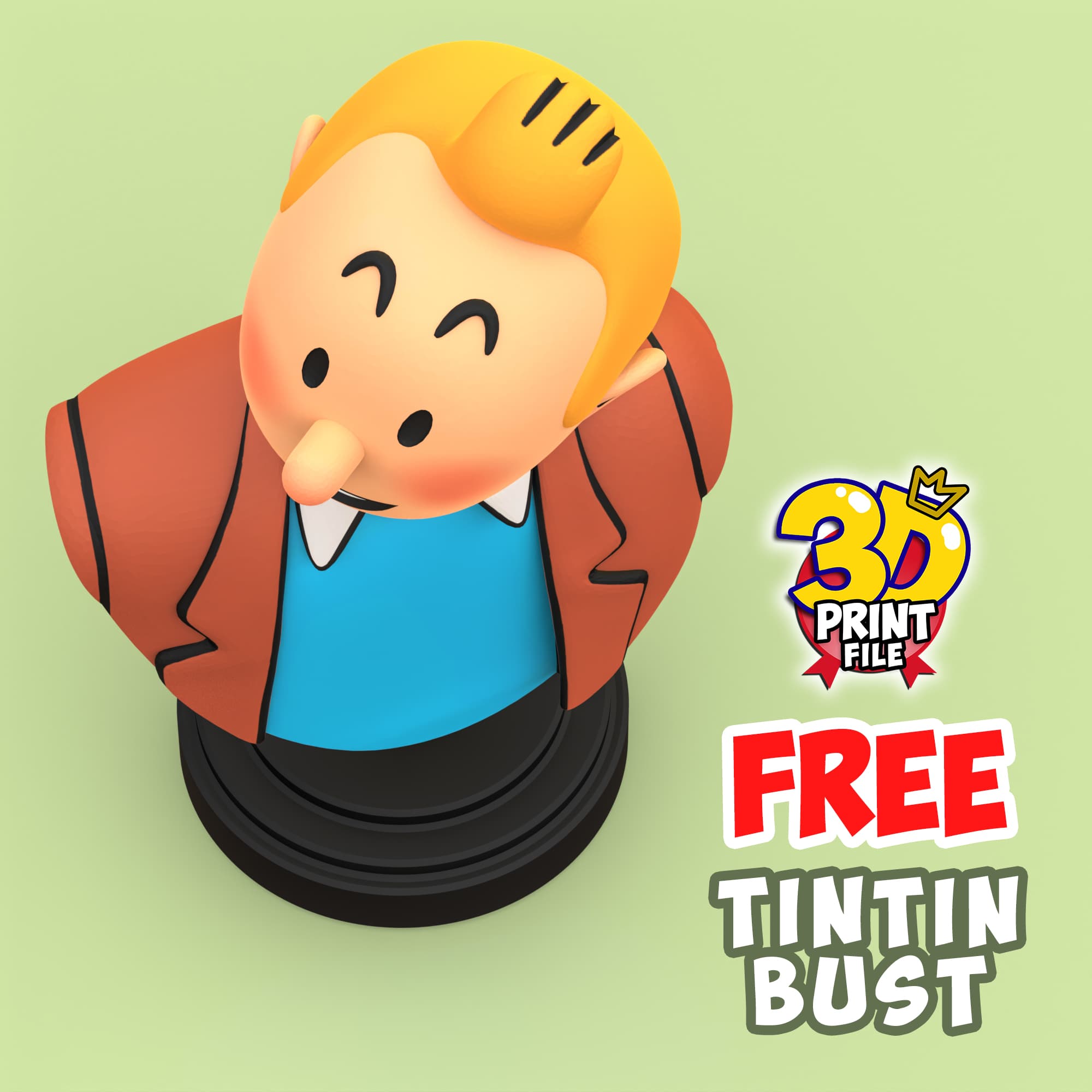 FREE TINTIN 3D Bust model - free size