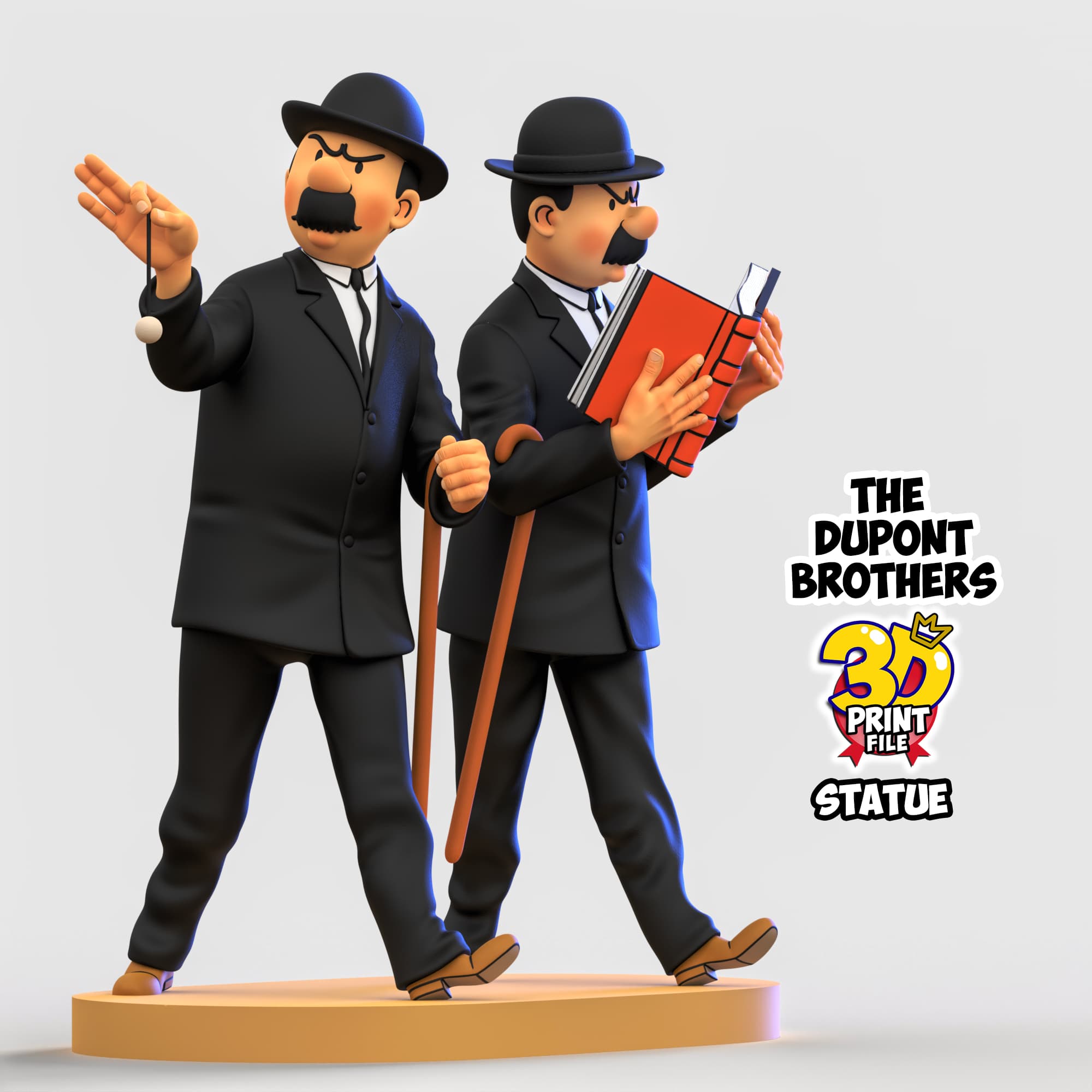 The Dupont Brothers 3D printable statue