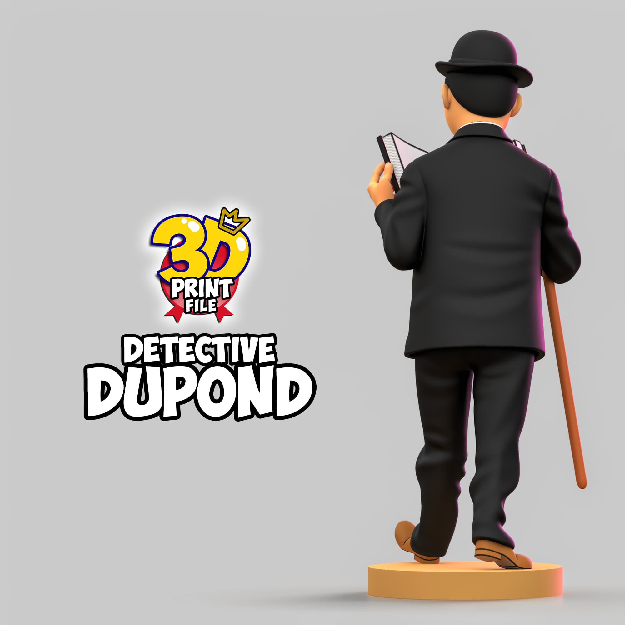 Detective Dupond 3D model Free Size