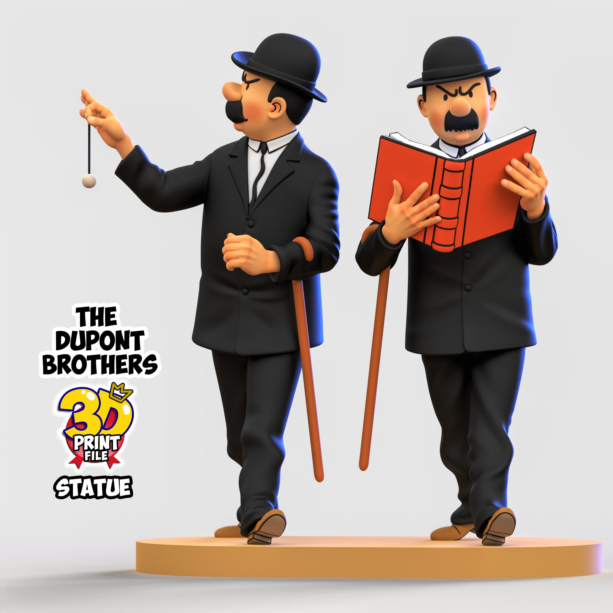 The Dupont Brothers 3D printable statue