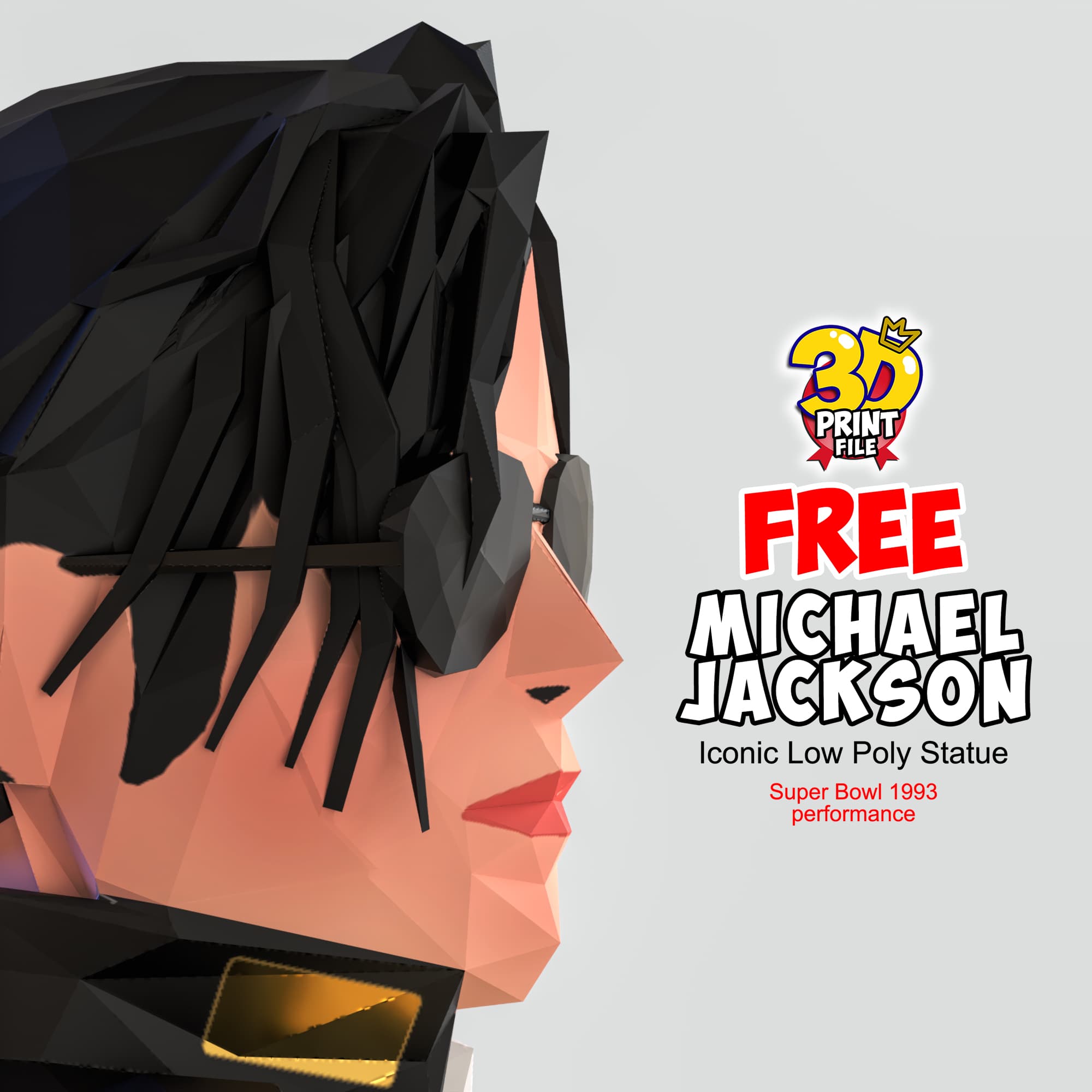 Michael Jackson – Iconic Low Poly Statue (Free Download)