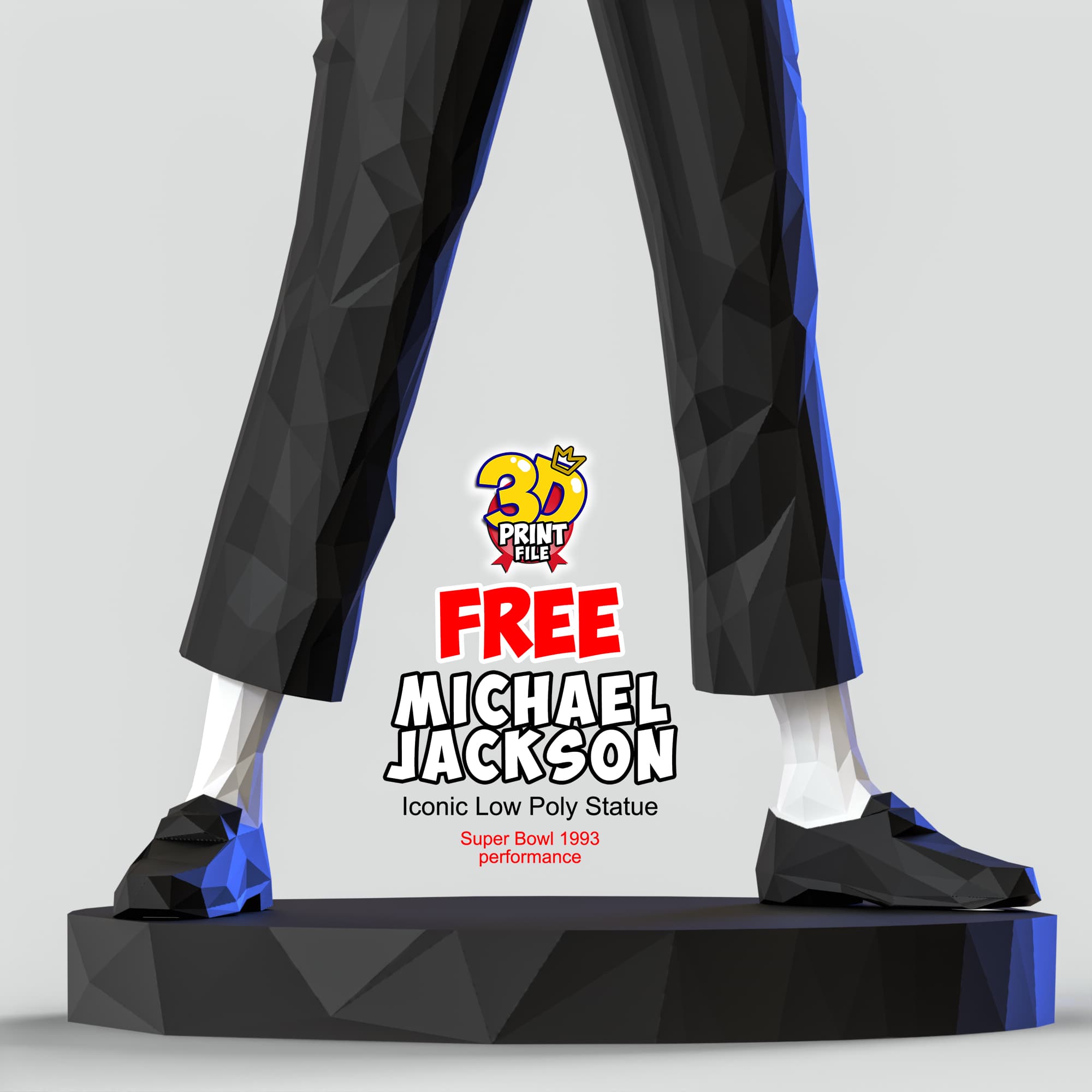 Michael Jackson – Iconic Low Poly Statue (Free Download)