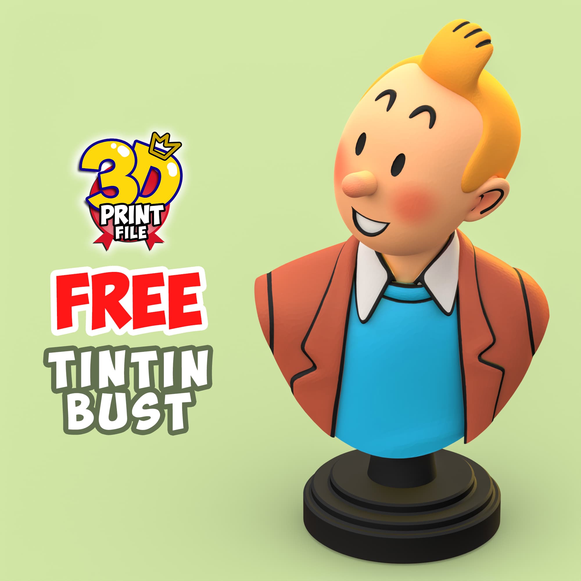 FREE TINTIN 3D Bust model - free size