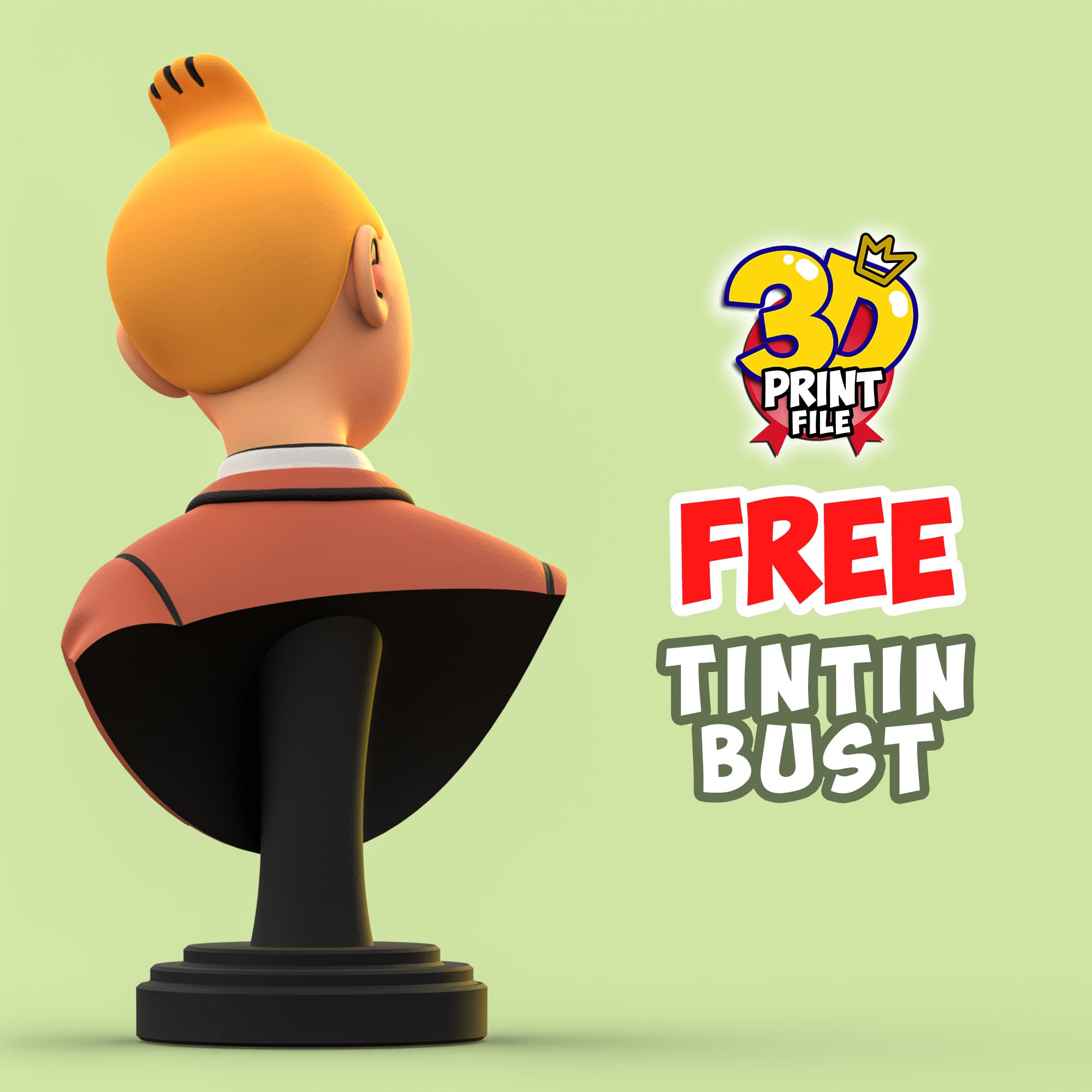 FREE TINTIN 3D Bust model - free size