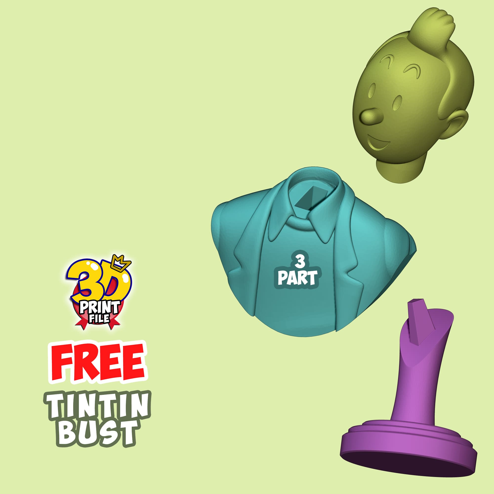 FREE TINTIN 3D Bust model - free size
