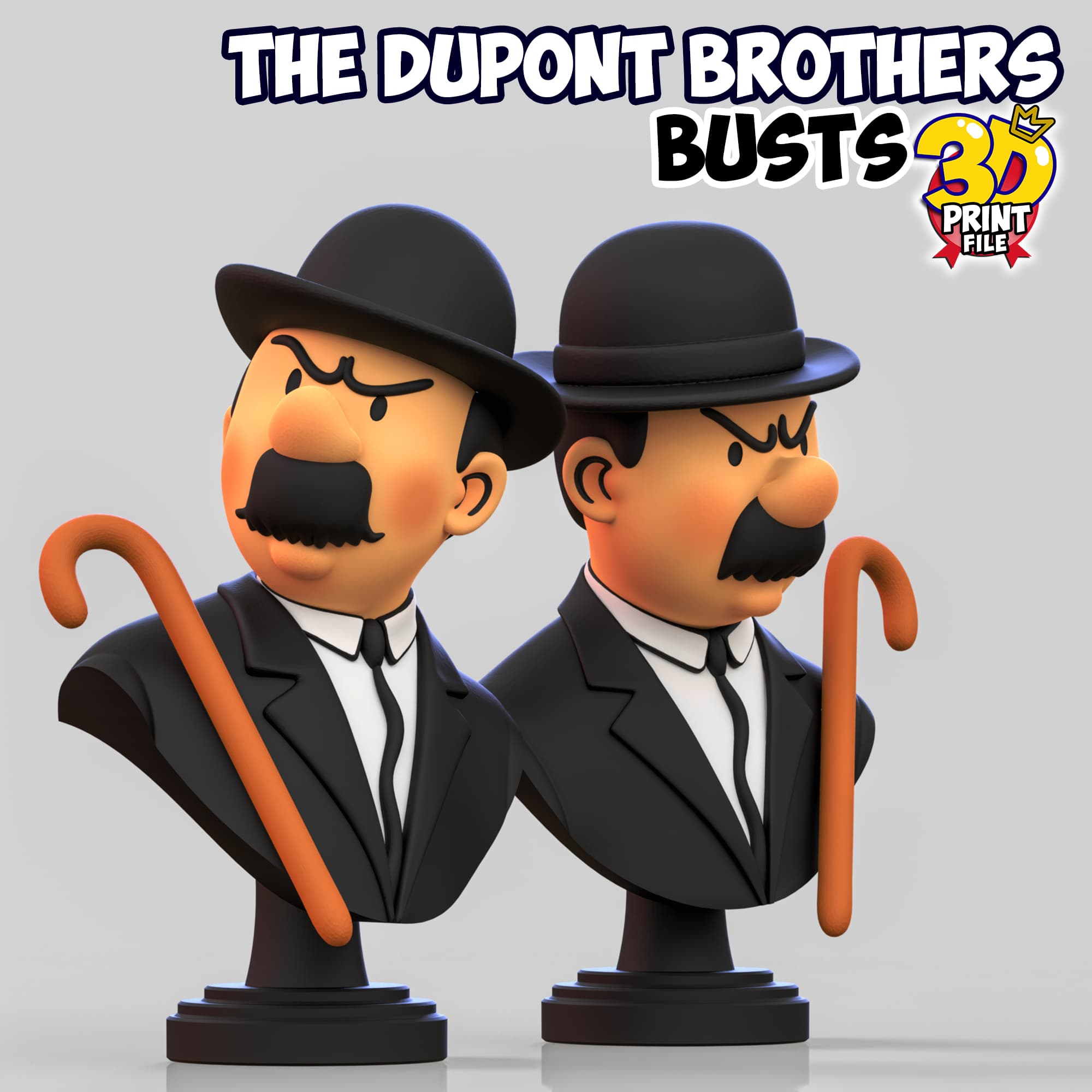 The Dupont Brothers – Stylized 3D Busts