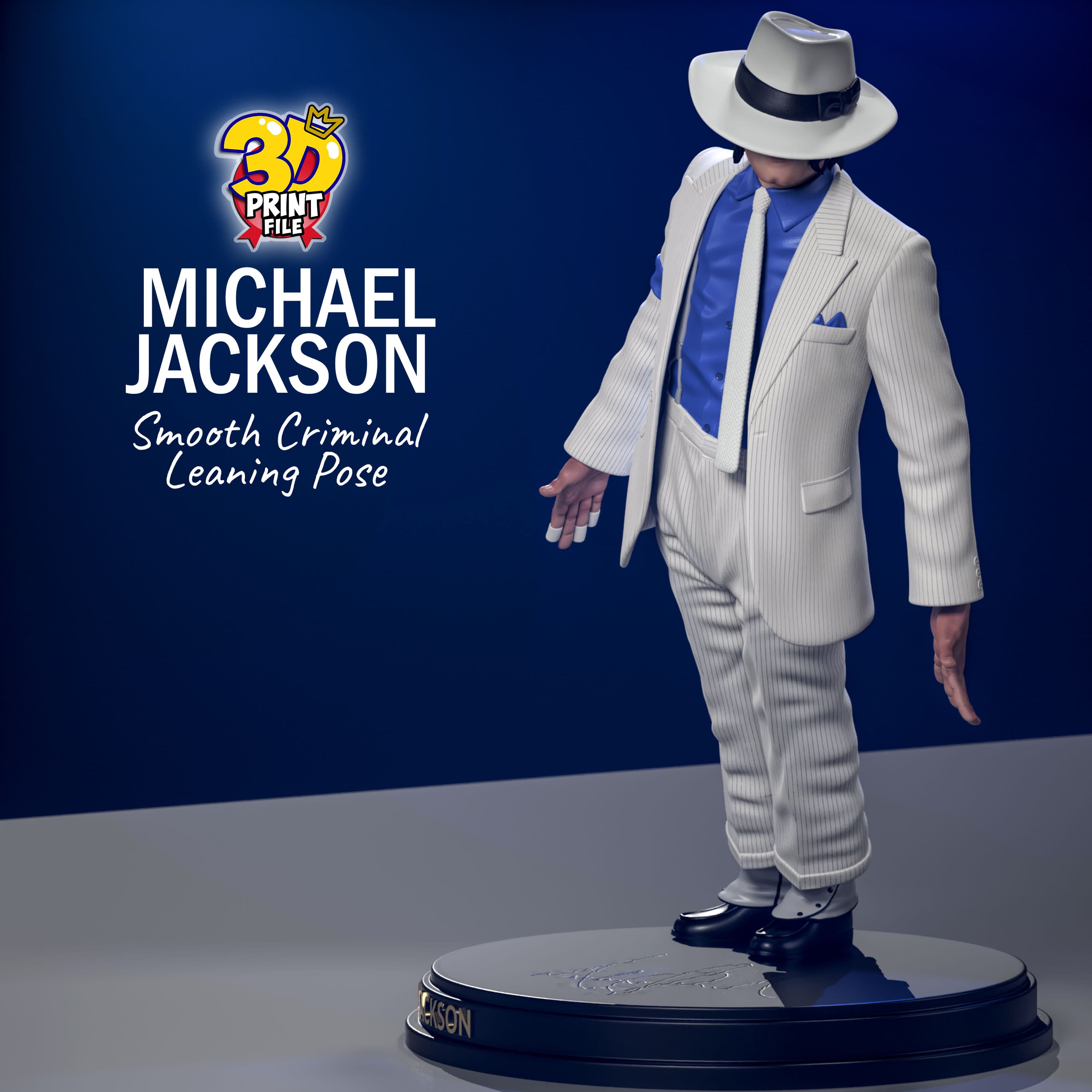 Michael Jackson 3D printable model - Smooth Criminal - leaning pose