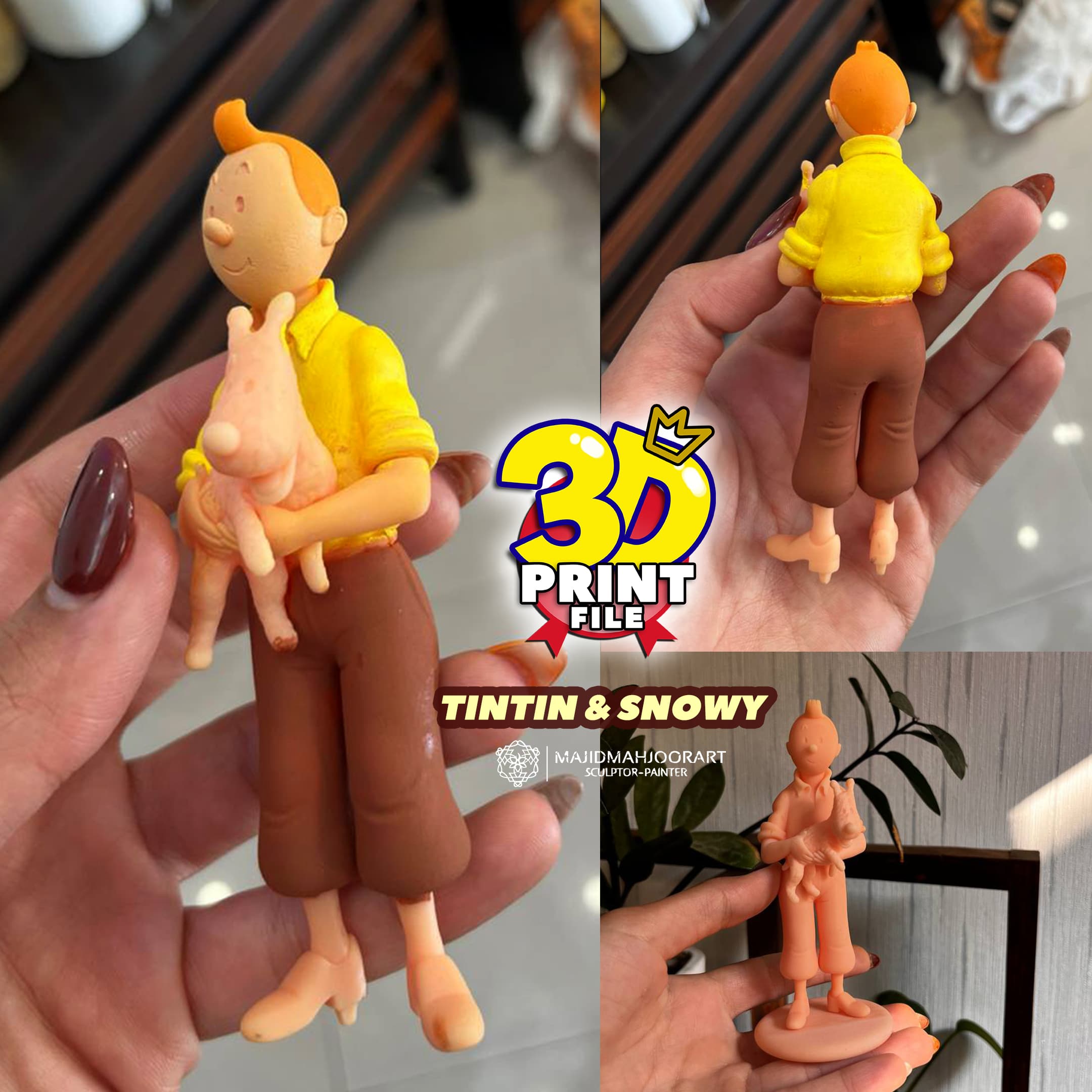 Tintin and Milou 3D printable figure