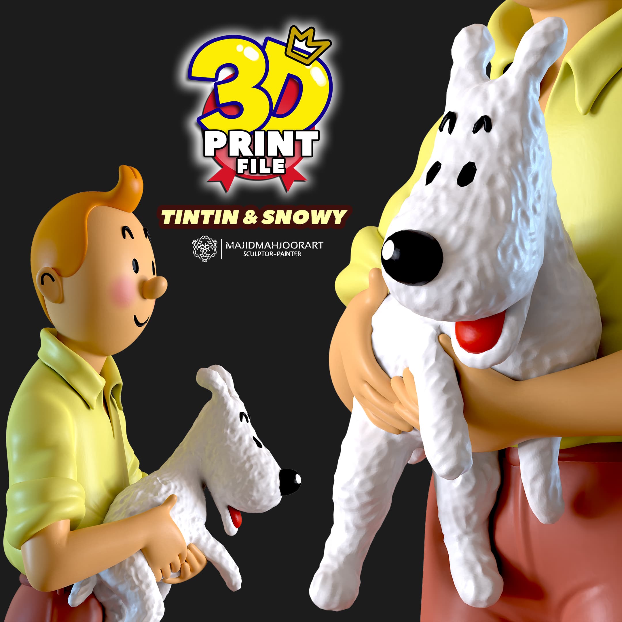 Tintin and Milou 3D printable figure