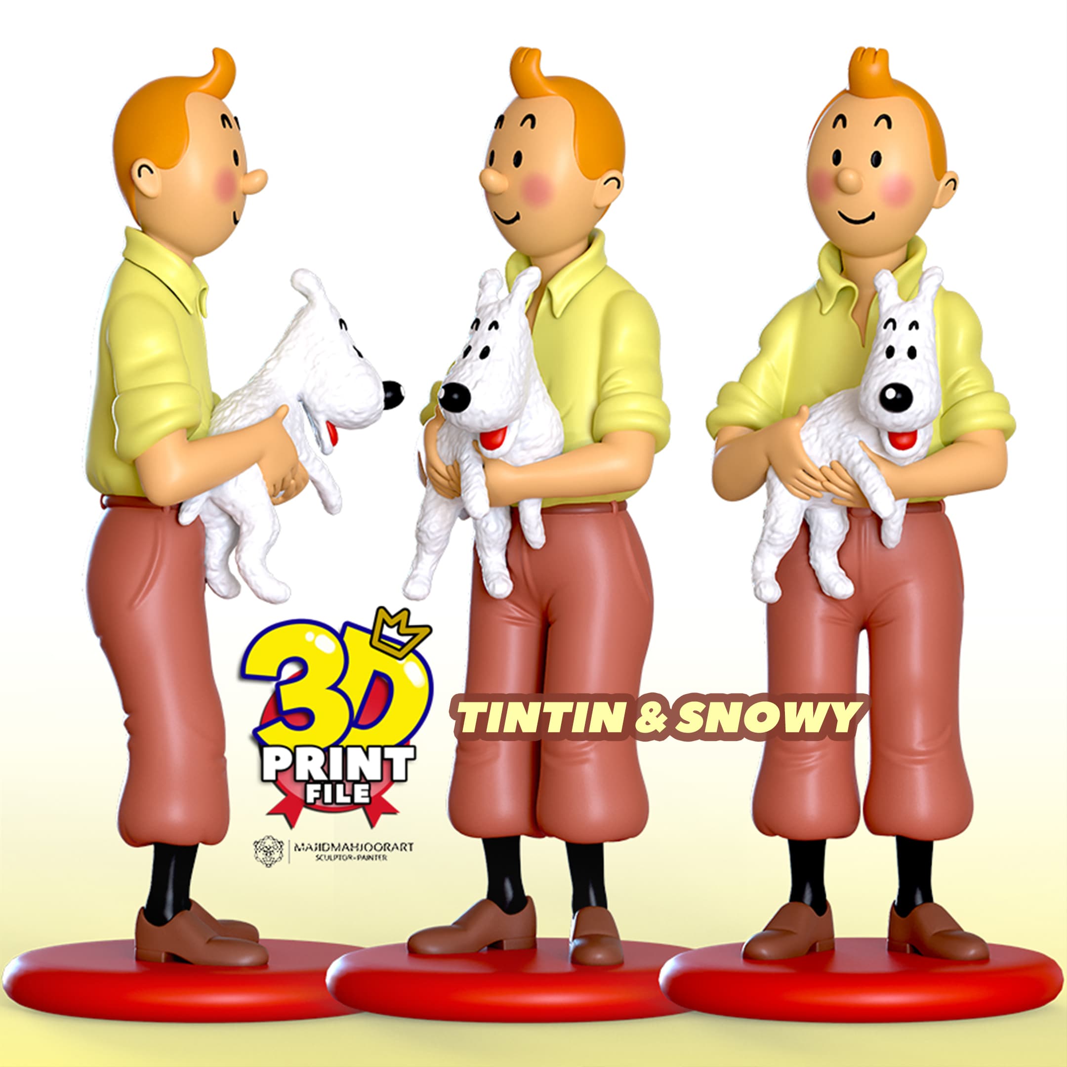Tintin and Milou 3D printable figure