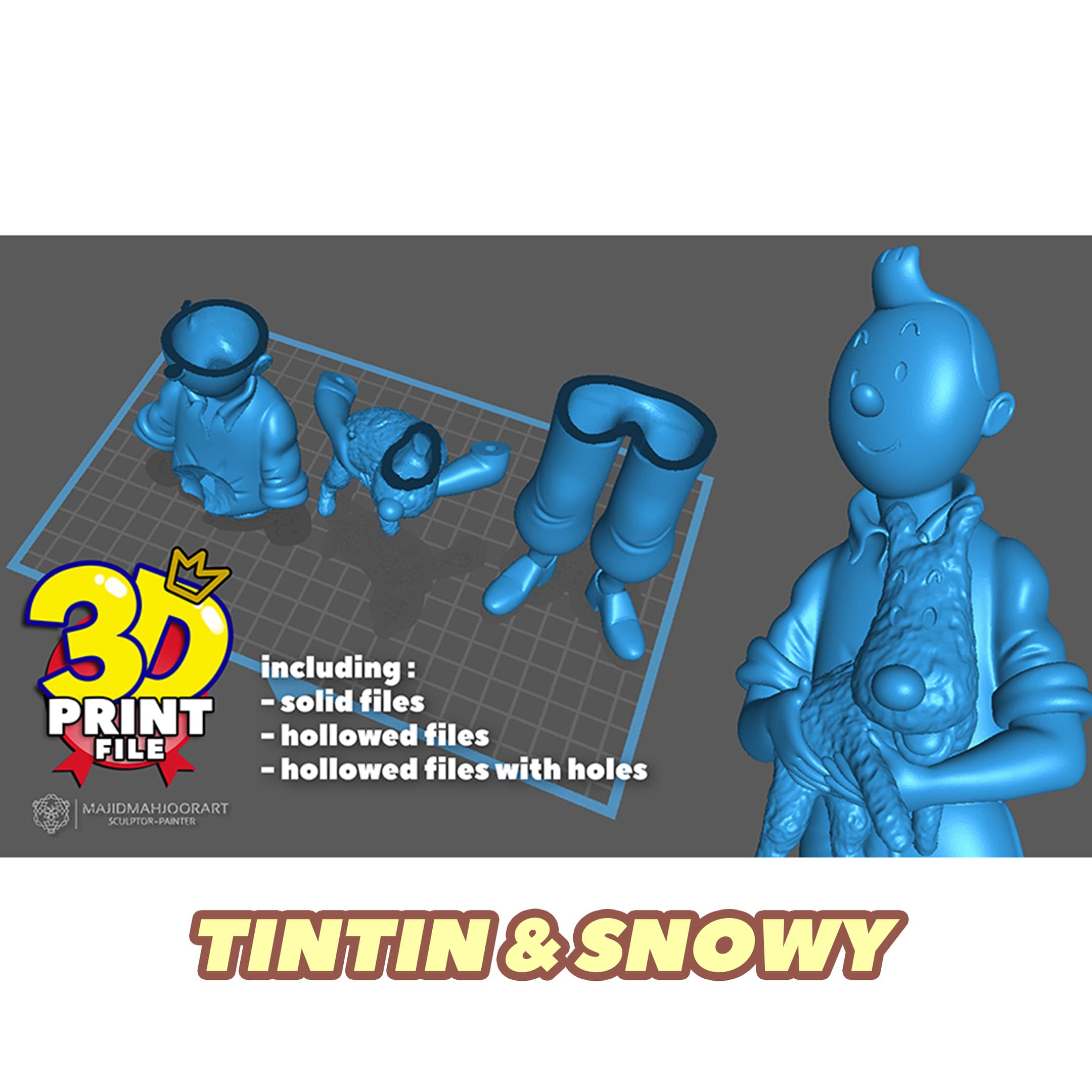 Tintin and Milou 3D printable figure