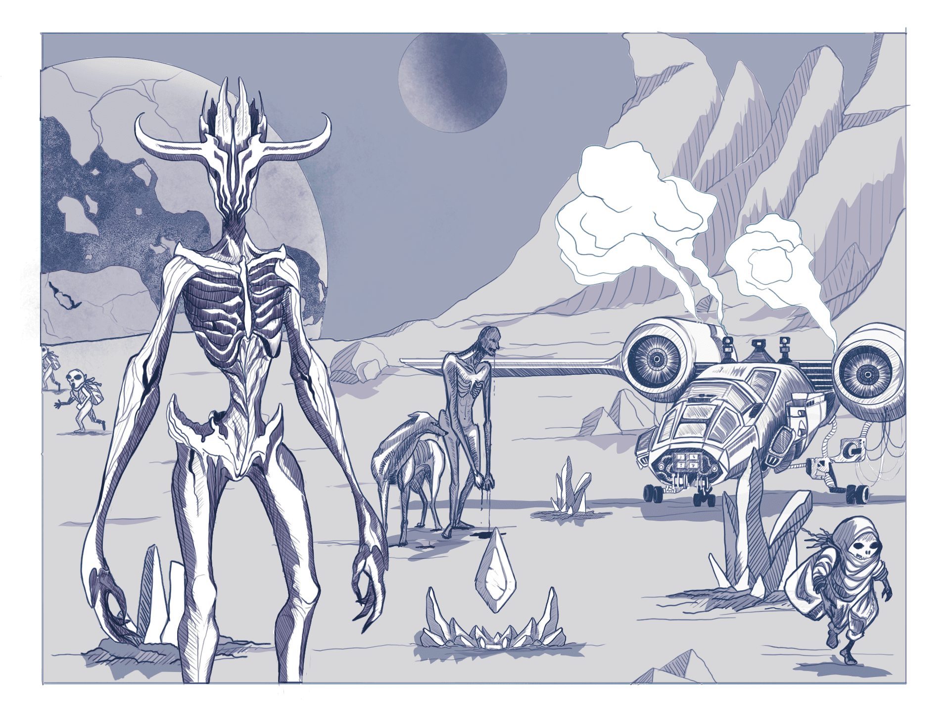 Crystal Hunter — Alien Concept Art