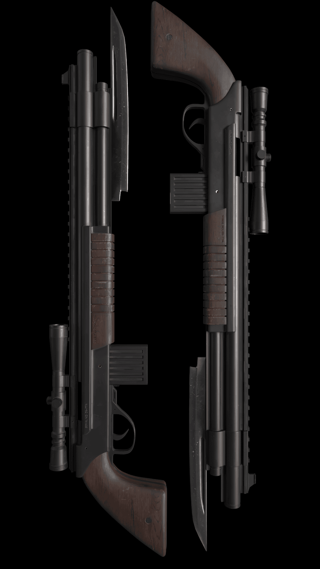 شاتگان تاکتیکال قدرتمند با دوربین و تیغه جلو (3D Weapon)