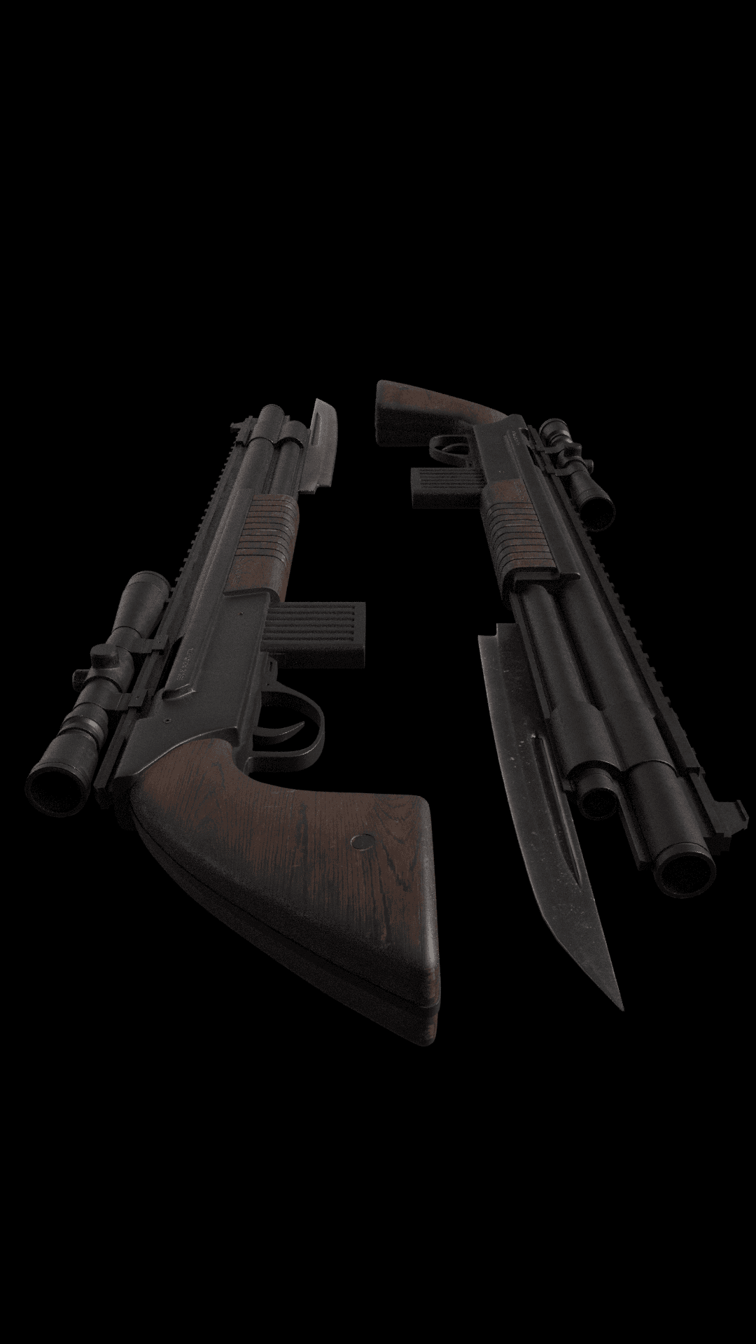 شاتگان تاکتیکال قدرتمند با دوربین و تیغه جلو (3D Weapon)