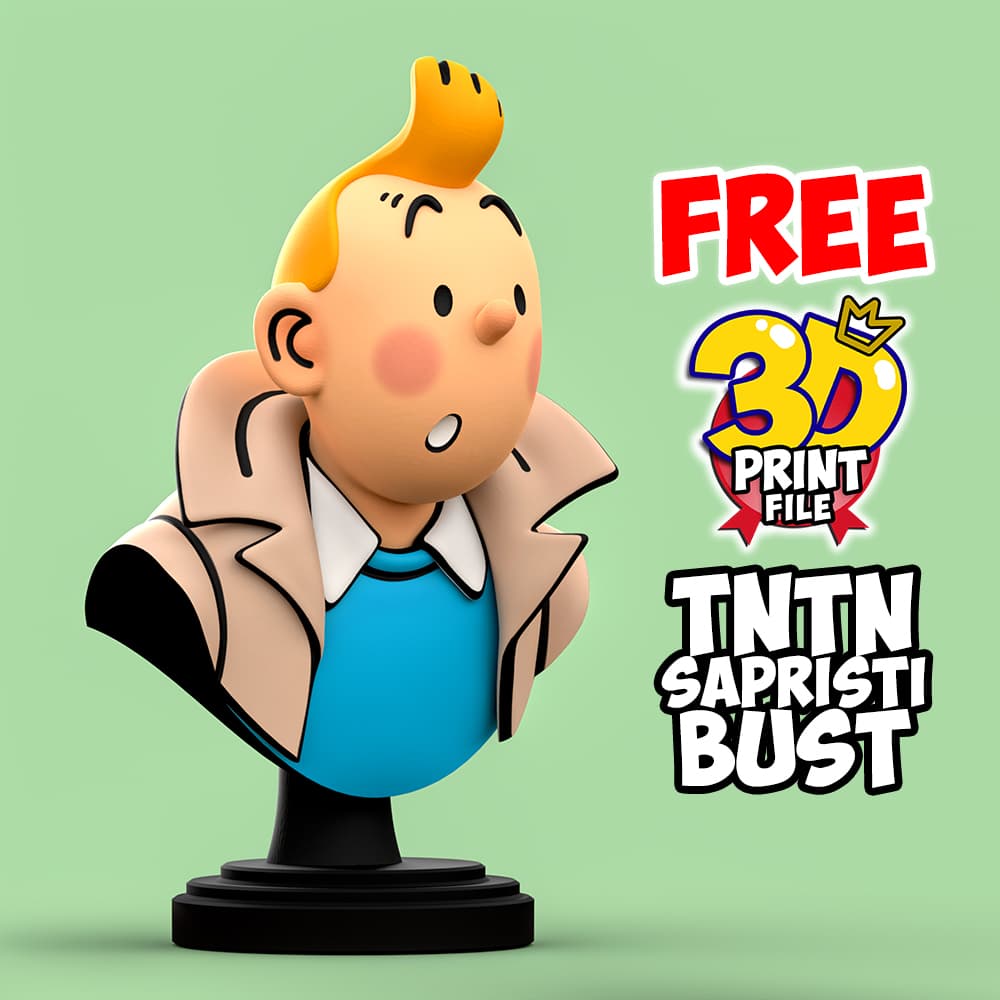 Free TINTIN sapristi bust - 3D print ready